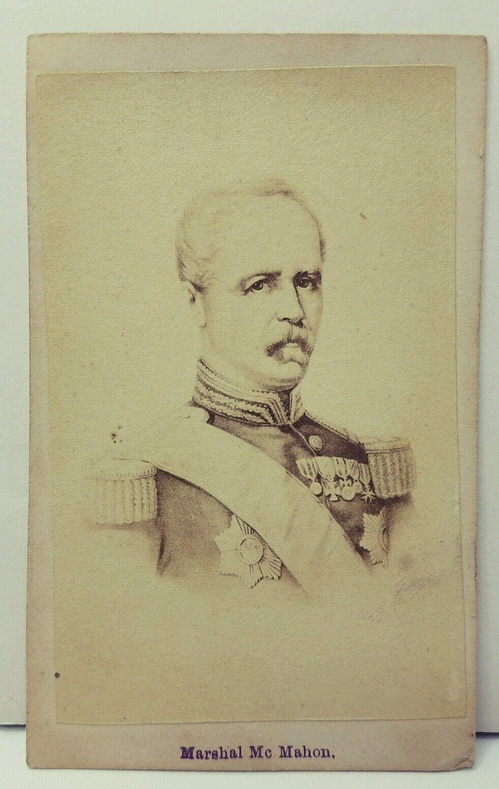 ANTIQUE CDV FRENCH POLITICAL LEADER MAURICE de MACMAHON MARSHAL of FRANCE 