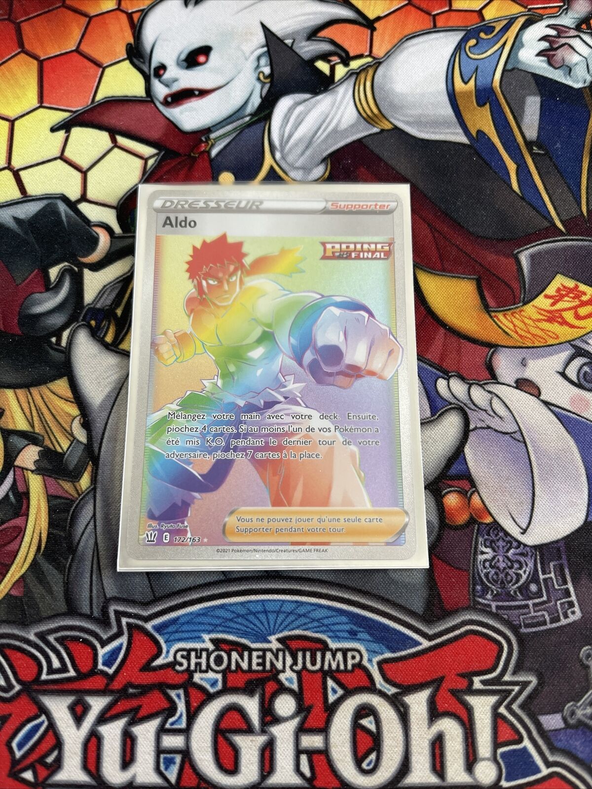 Rare 172/163 Fighting Styles Aldo Rainbow Secret Pokemon Card - NEW VF 