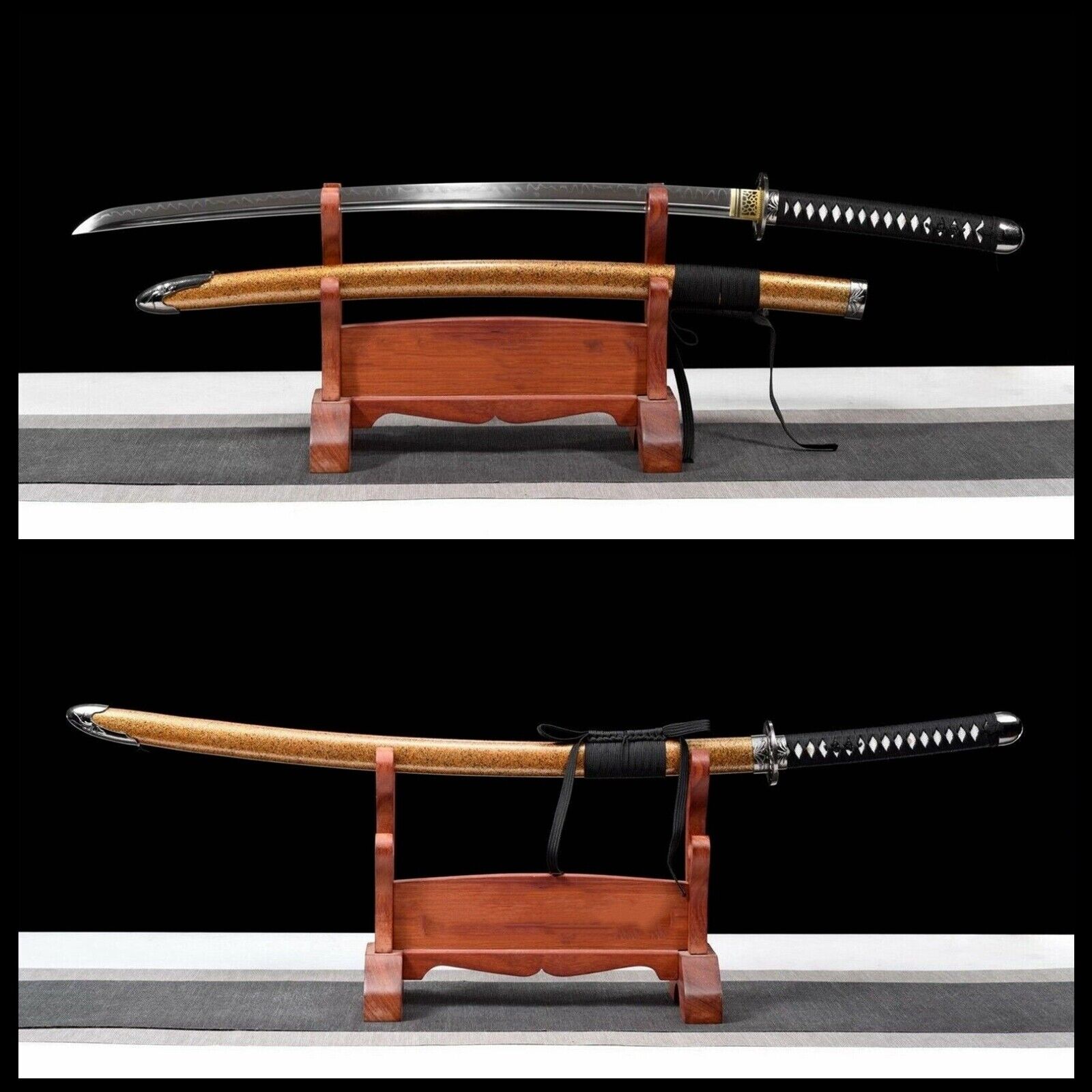 Handmade Japanese Samurai Katana Full Tang T10 Steel Clay Tempered Sharp