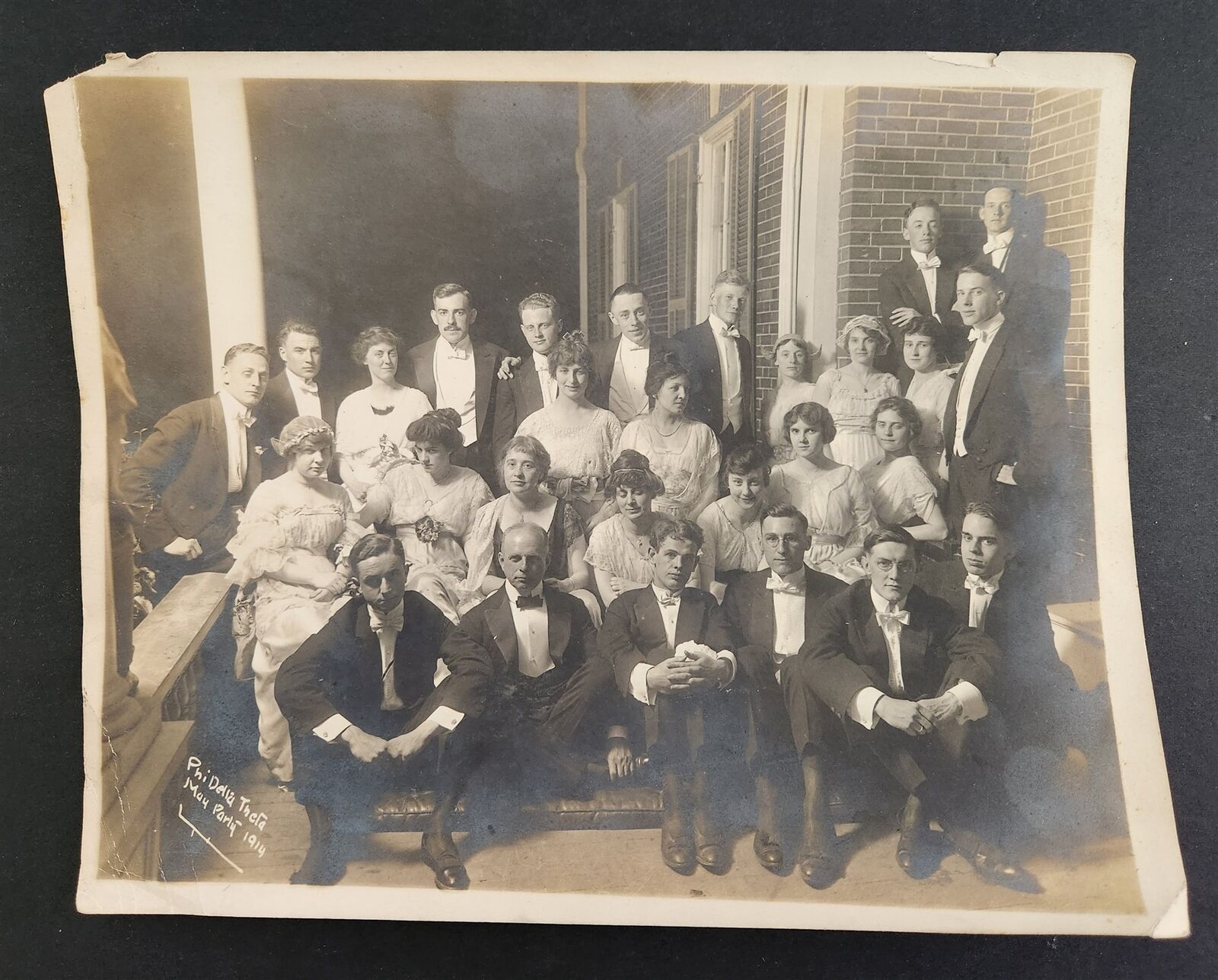 1914 antique PHI DELTA THETA CORNELL university college MAY PARTY PHOTOGRAPH