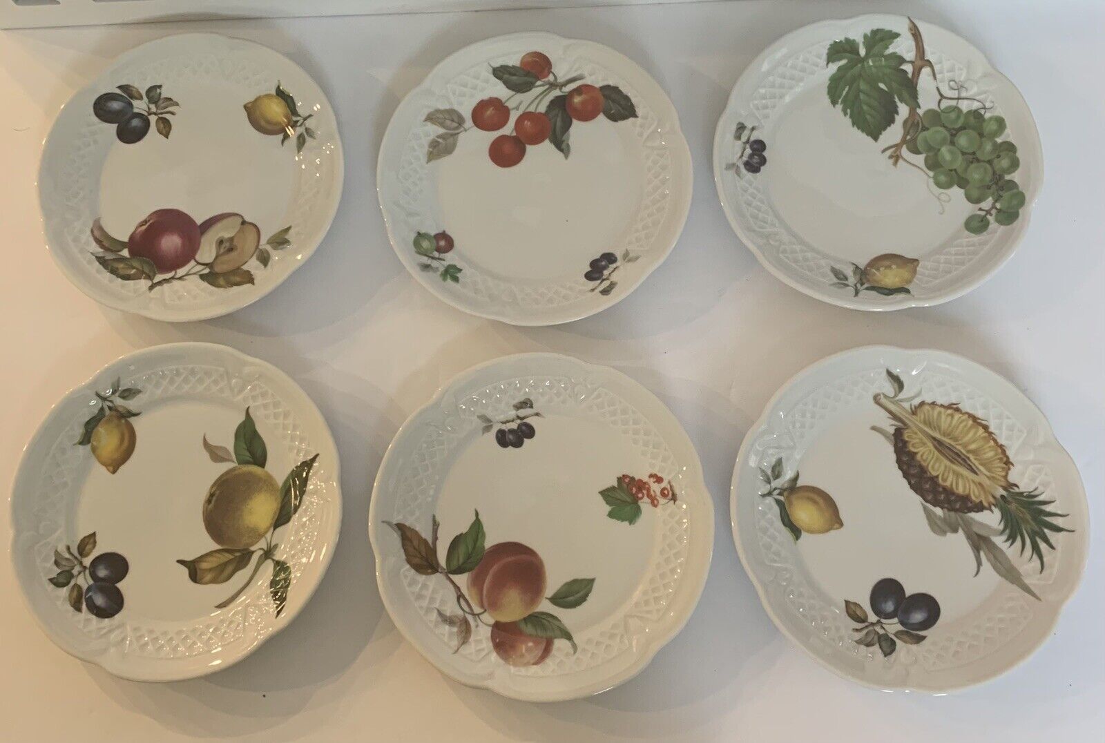 Philippe Deshoulieres Dessert Plates, Set Of 6 - 5.75” Porcelain France Vintage