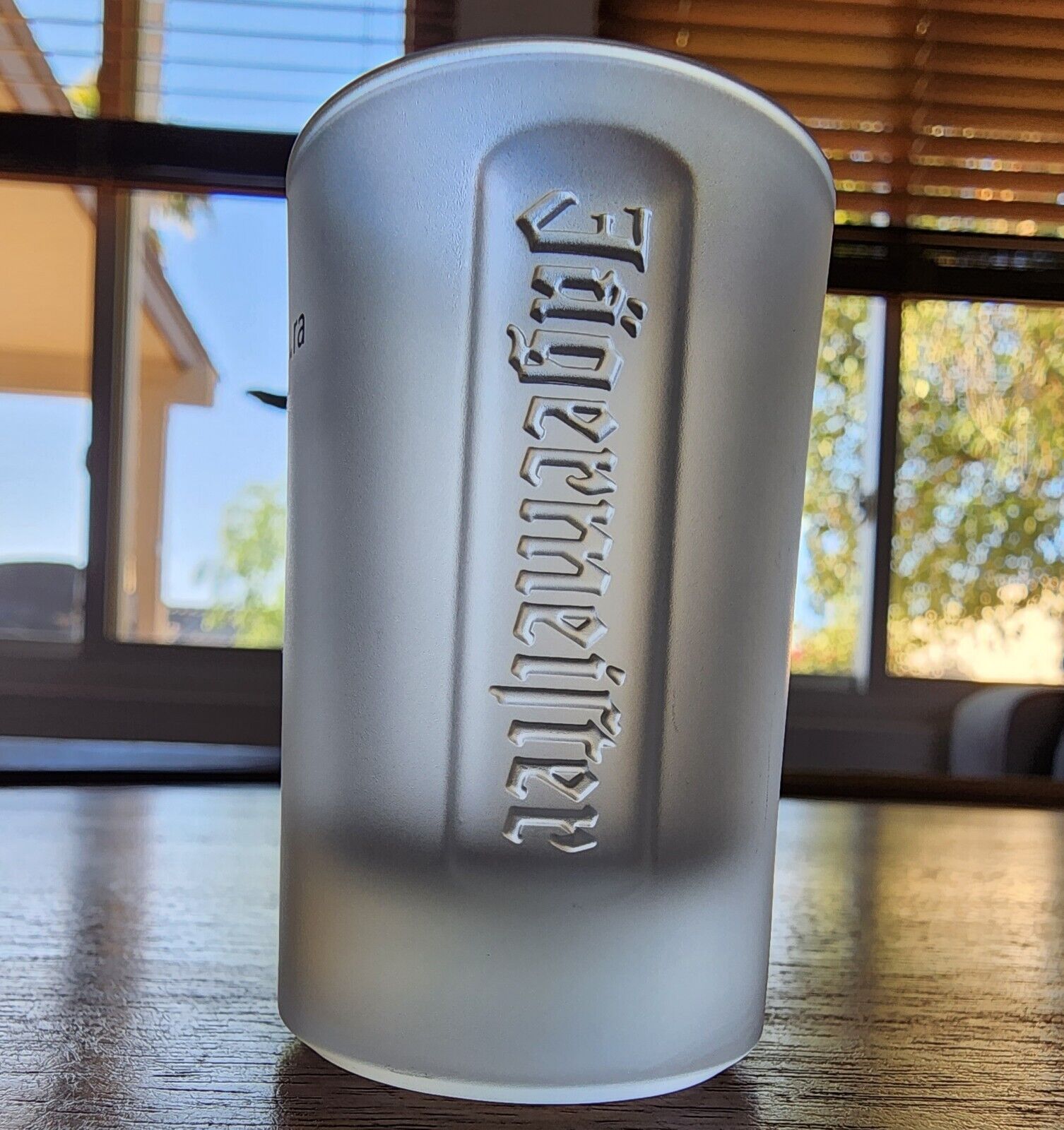 RARE Jagermeister Frosted Shot Glass | Etched / Embossed Logo 