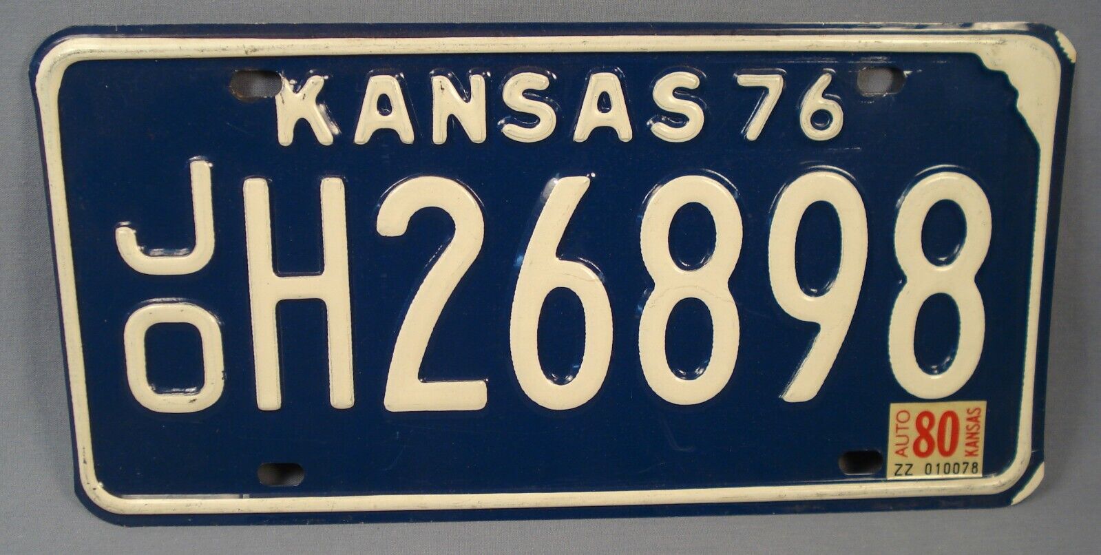 1976 Kansas License Plate No. jo H26898