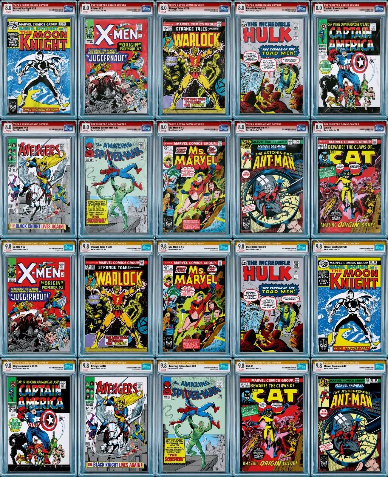Topps Marvel Collect Retro Covers 24 Full Sets Rare/Super Rare 20 Digital Cards