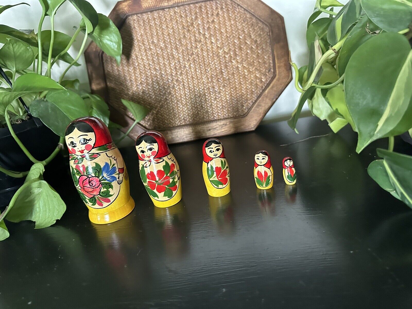 Russian Matryoshka Nesting Dolls Set of 5 Wooden Hand Painted