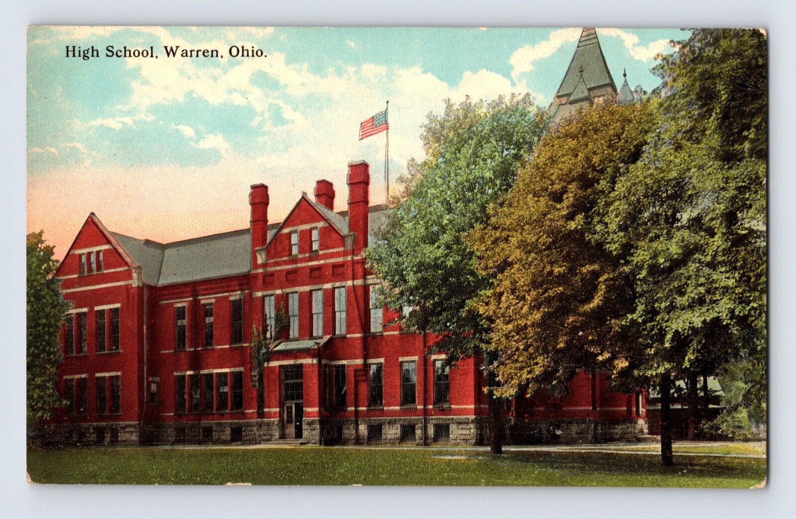 Postcard Ohio Warren OH High School 1910s Unposted Divided Back