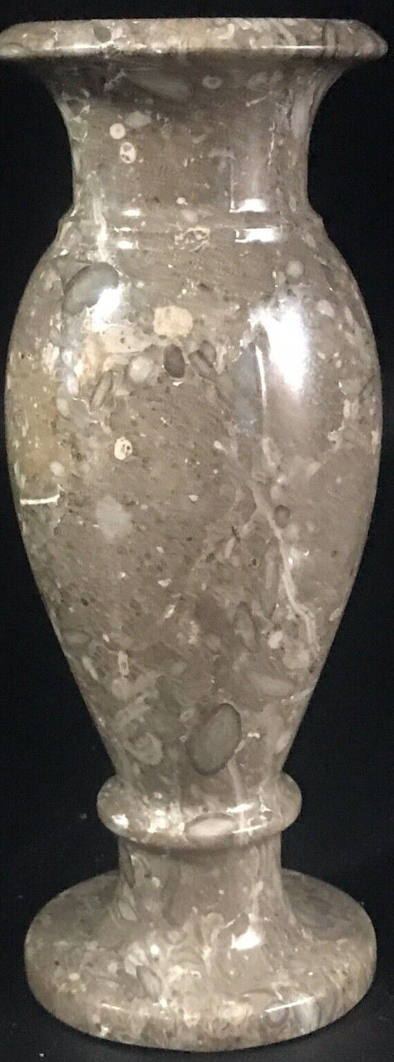 MCM Gorgeous Marble Vase, Natural Stone, Neutral Brown Tones, Heavy