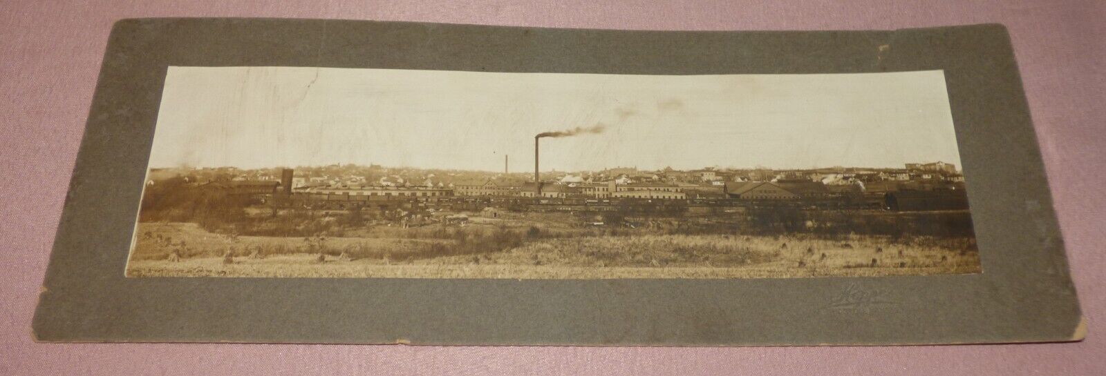 Real Vintage Panoramic Photo of Horton Kansas Rock Island Railroad Yards, Shops