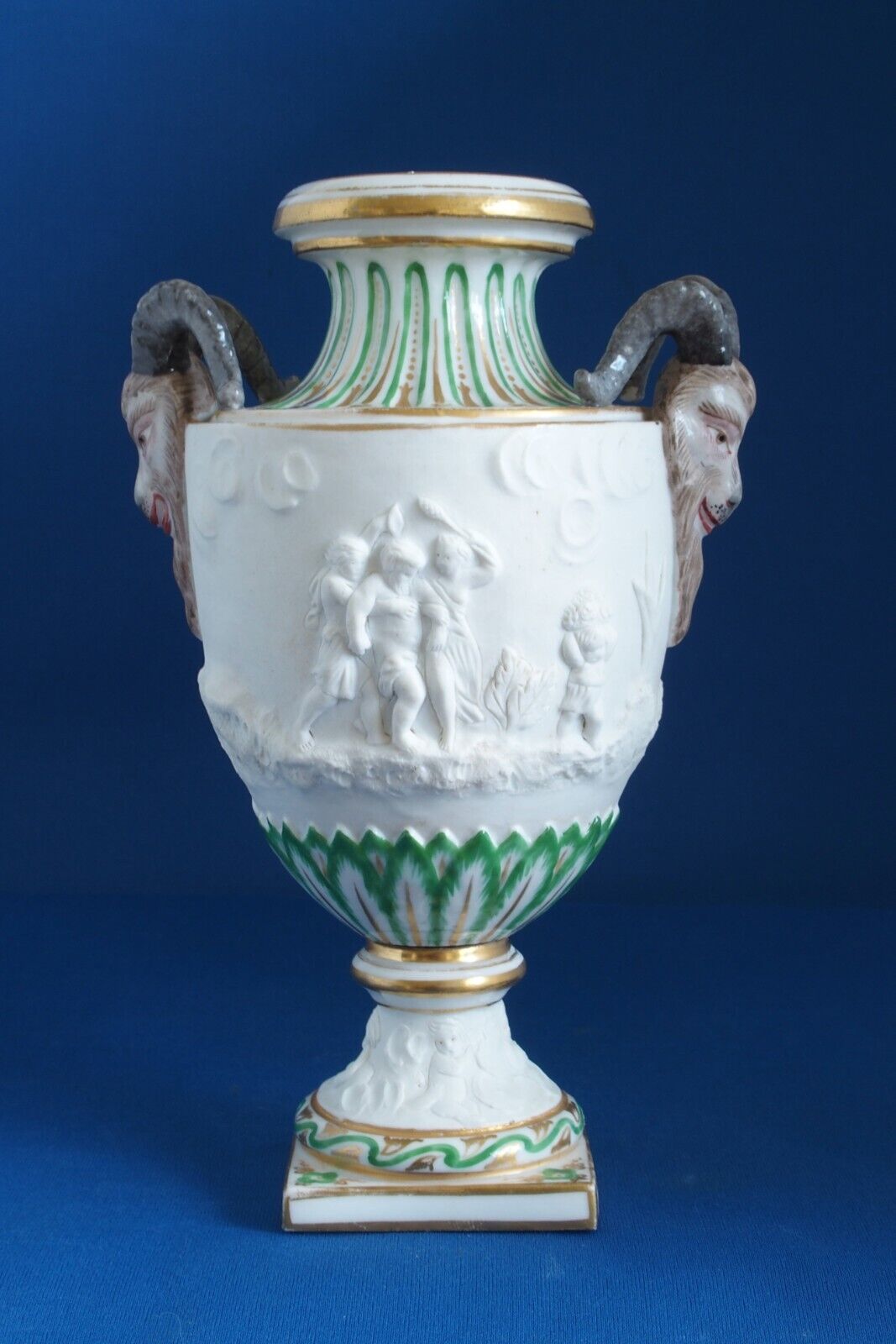 Antique Sevres Style Hand Painted Porcelain Urn Vase