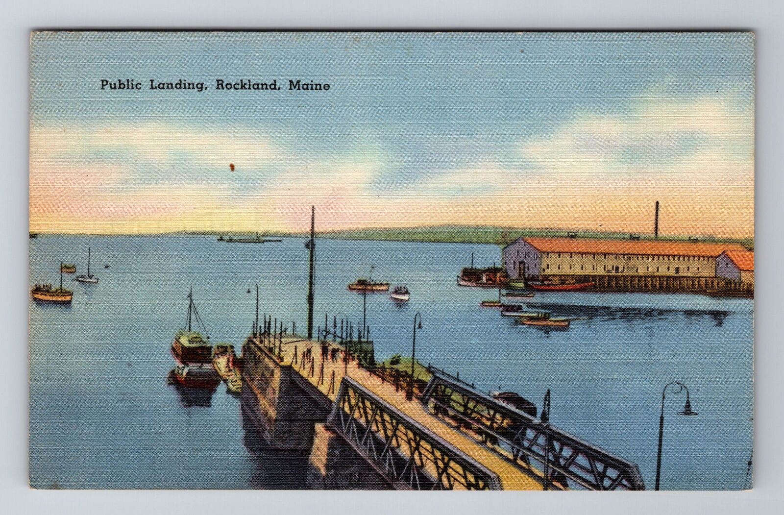 Rockland ME-Maine, Public Landing, Antique, Vintage Postcard