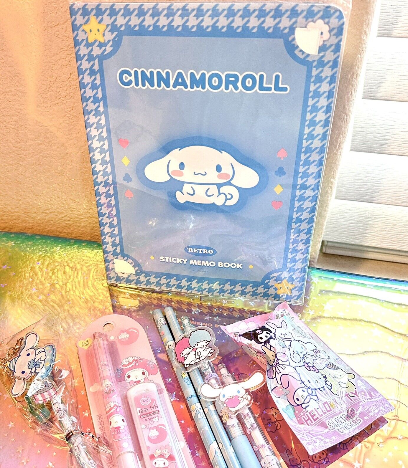 Sanrio Cinnamoroll Stationary 7 Pc Bundle Pens, and Pencils, Eraser