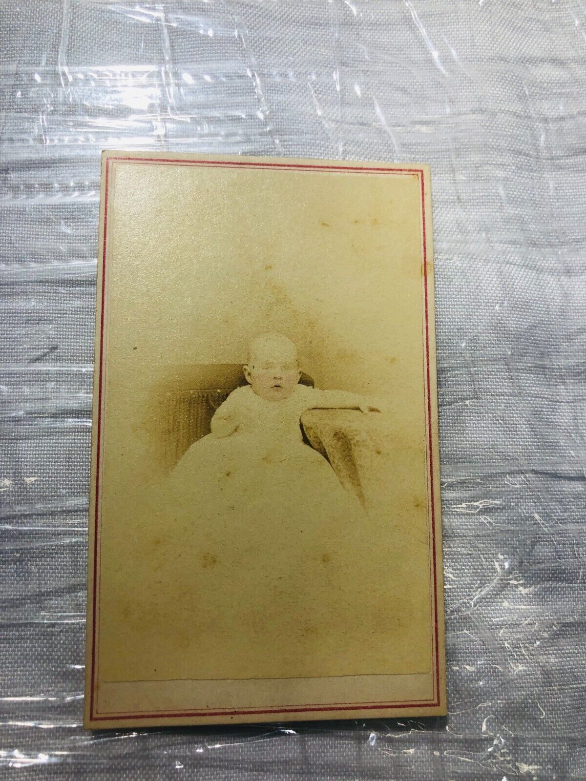 Novelty 1890 CabinetCard Baby first picture St. Louis MO Photobooth