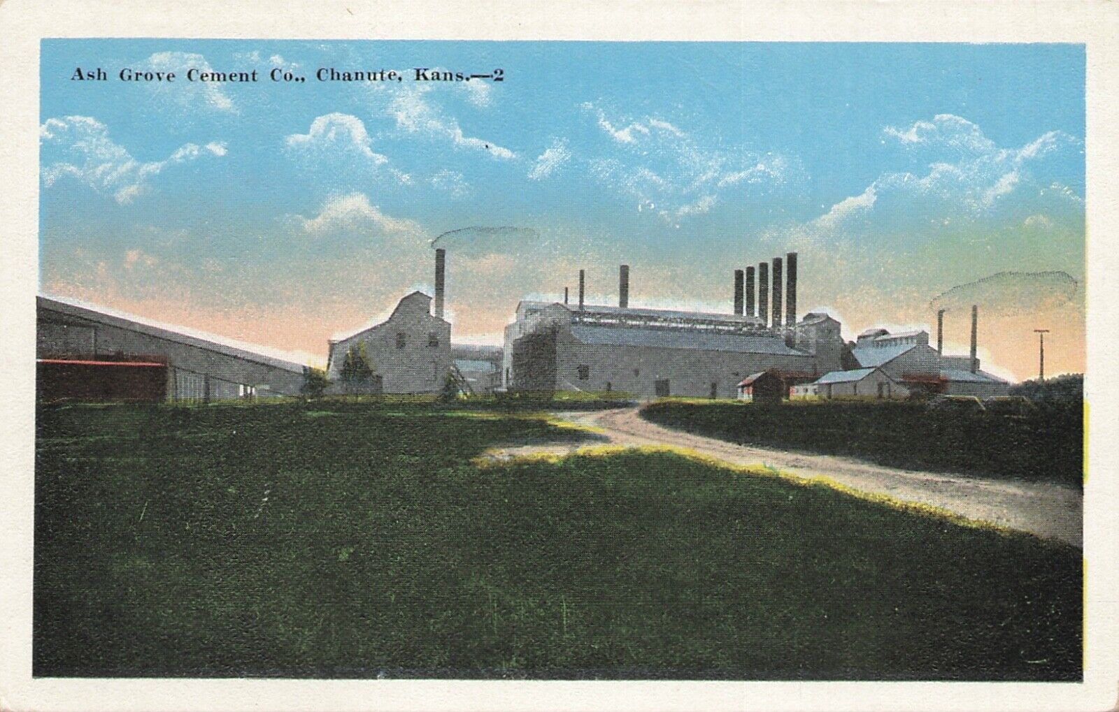 Ash Grove Cement Company Chanute Kansas 1920s EC Kropp Postcard
