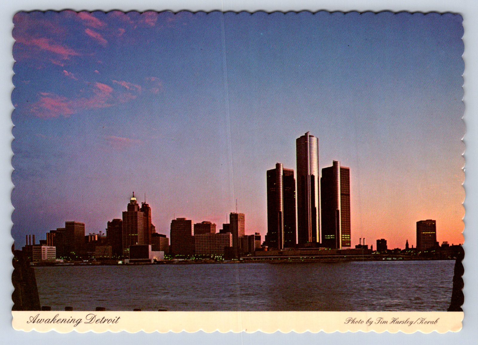Vintage Postcard Detroit Michigan River Windsor Ontario Canada