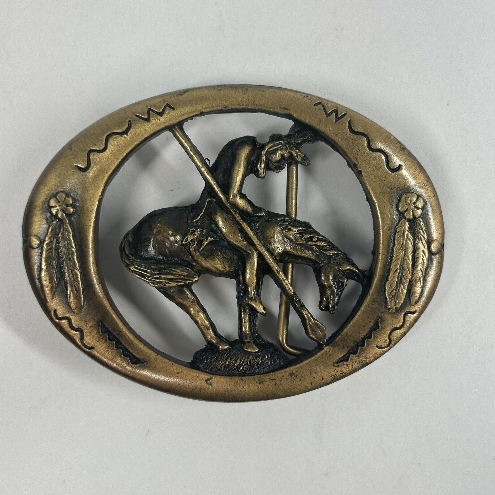 Montana Silversmiths Belt Buckle - End of The Trail 1992, Colorado Silver Star