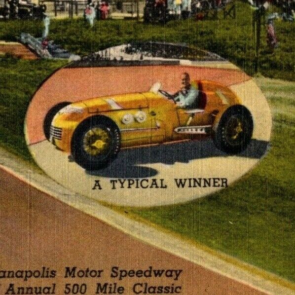 Indy 500 Linen Postcard 1947 \