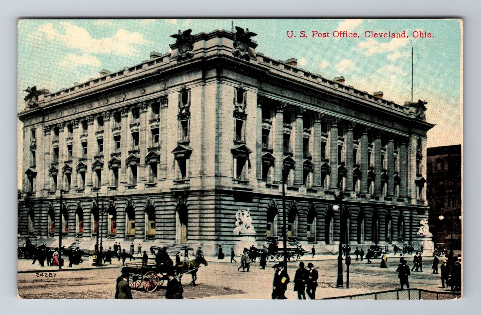 Cleveland OH-Ohio, U.S. Post Office, Antique Vintage Souvenir Postcard