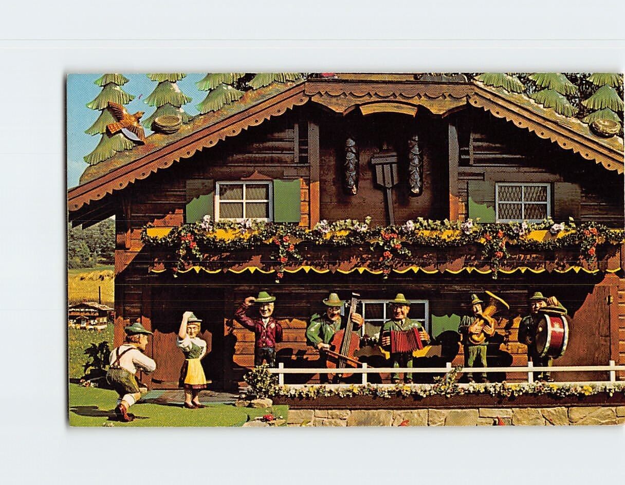 Postcard The Worlds Largest Cuckoo Clock, Alpine Alpa, Wilmot, Ohio