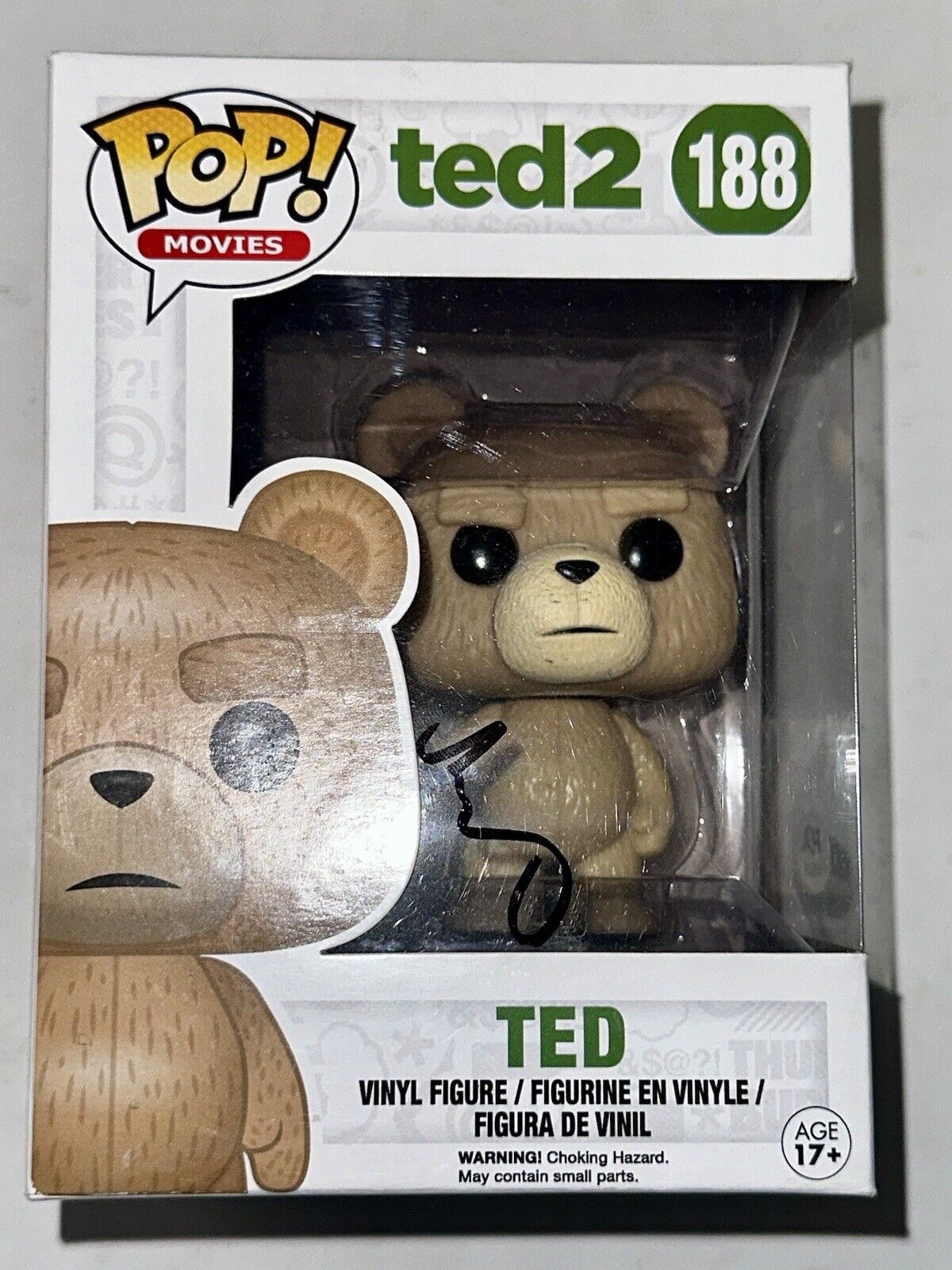 Mark Wahlberg Signed Ted 2 With Beer #188 Vaulted 2015 Funko Pop With PSA COA