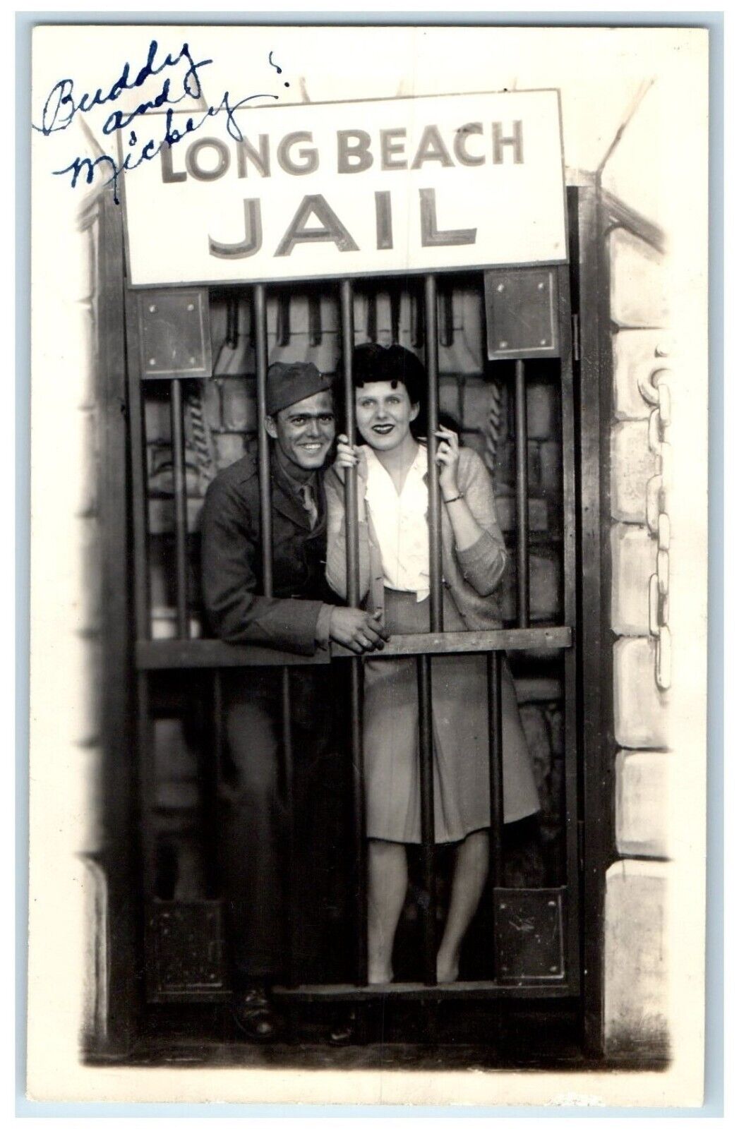 c1940\'s Long Beach Jail US Serviceman California CA RPPC Photo Vintage Postcard