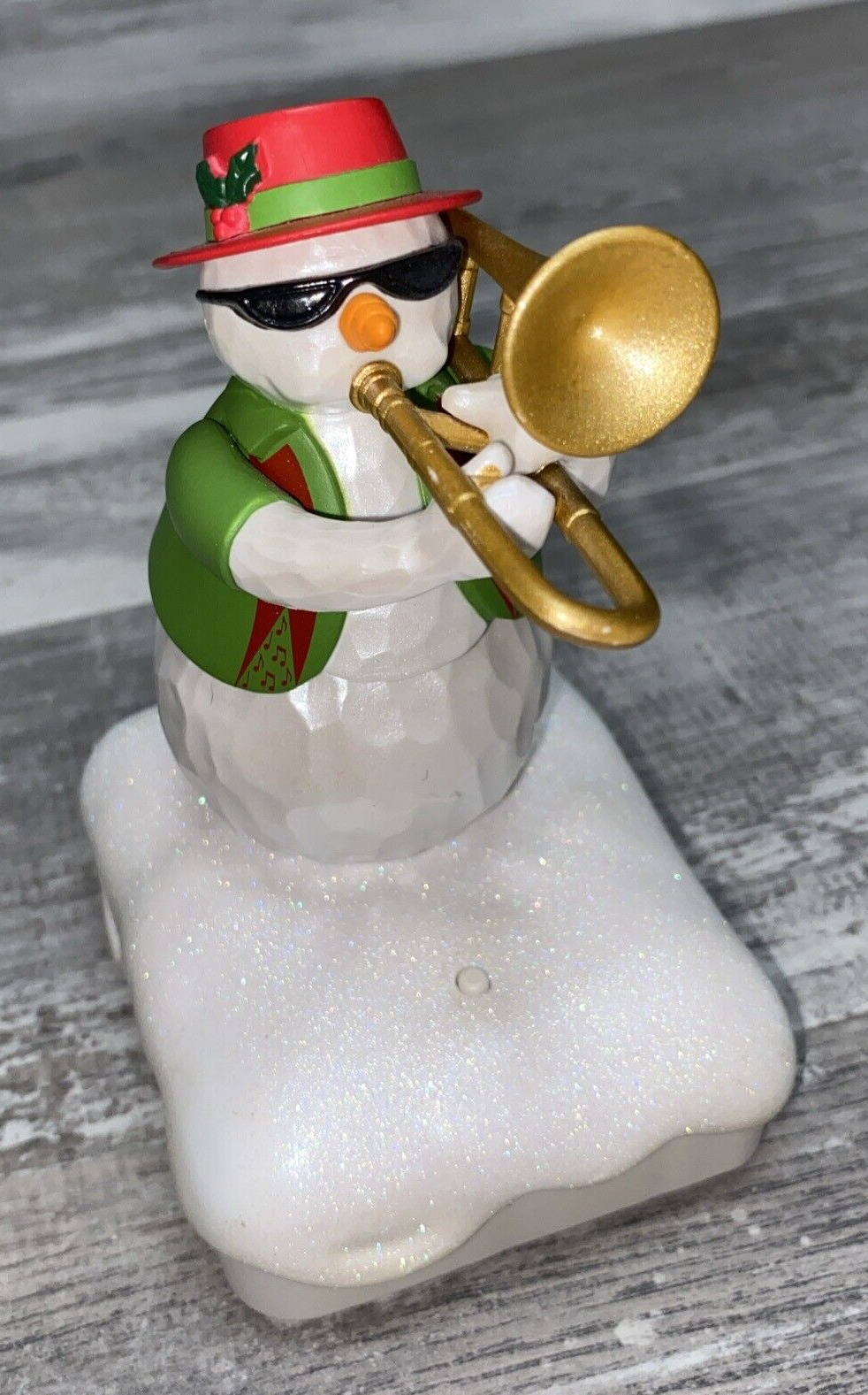 Hallmark Snowman Wireless Jazz Band Trombone Tony Christmas Animated Musical 