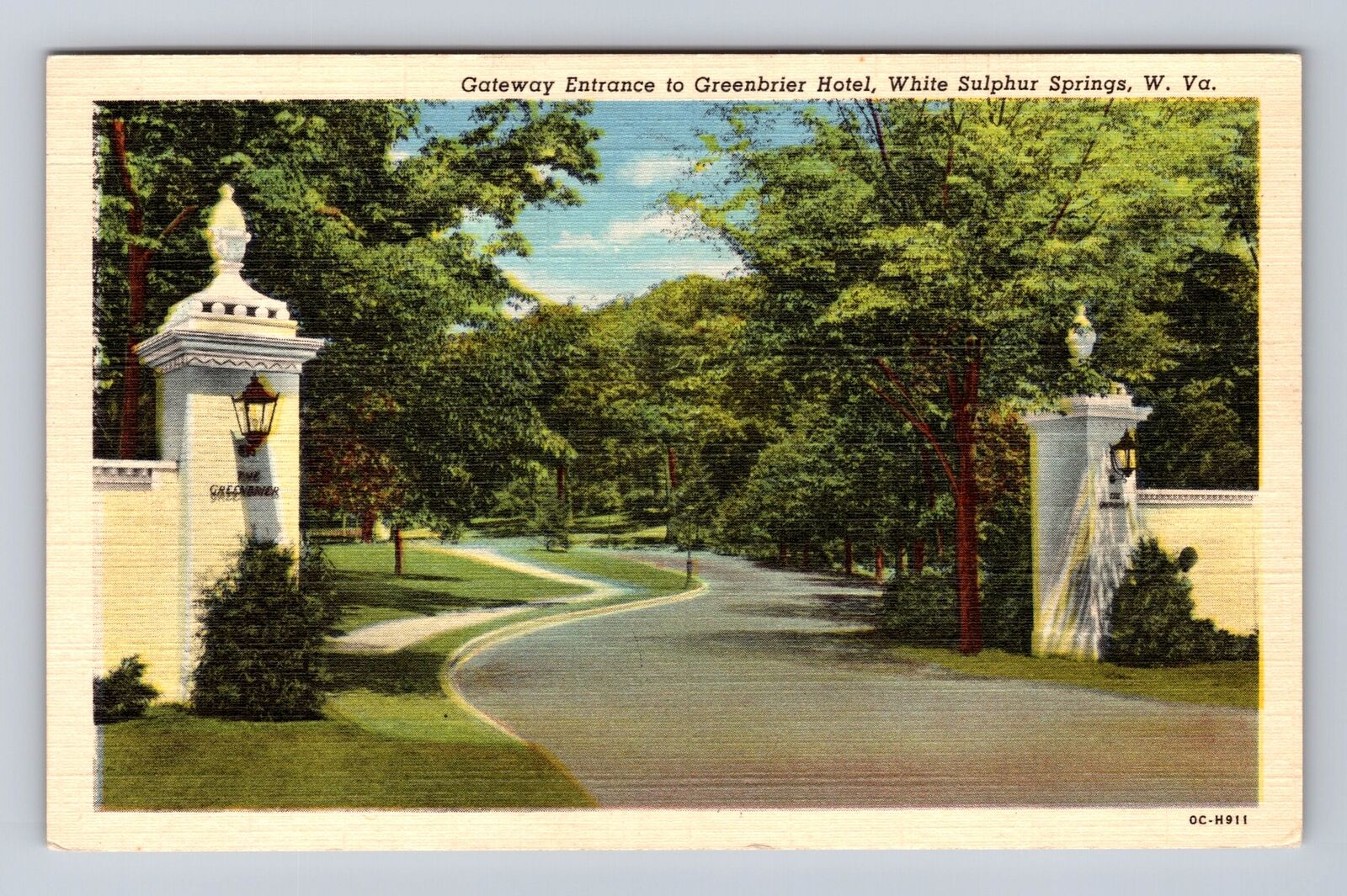 White Sulphur Springs WV-West Virginia, Greenbrier Hotel, Vintage Postcard