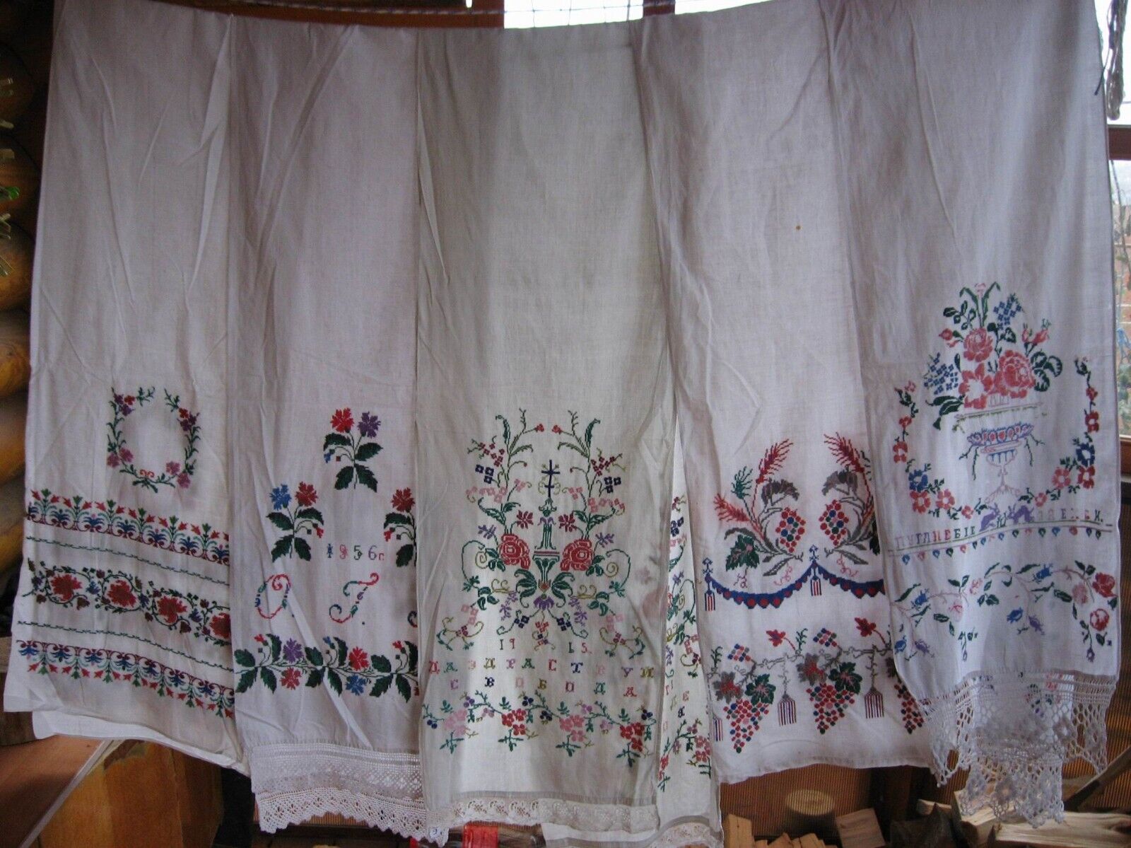 5 items Antique  UKRAINIAN RUSHNYK RUSHNIK UKRAINE , Old Hand Embroidery Towel