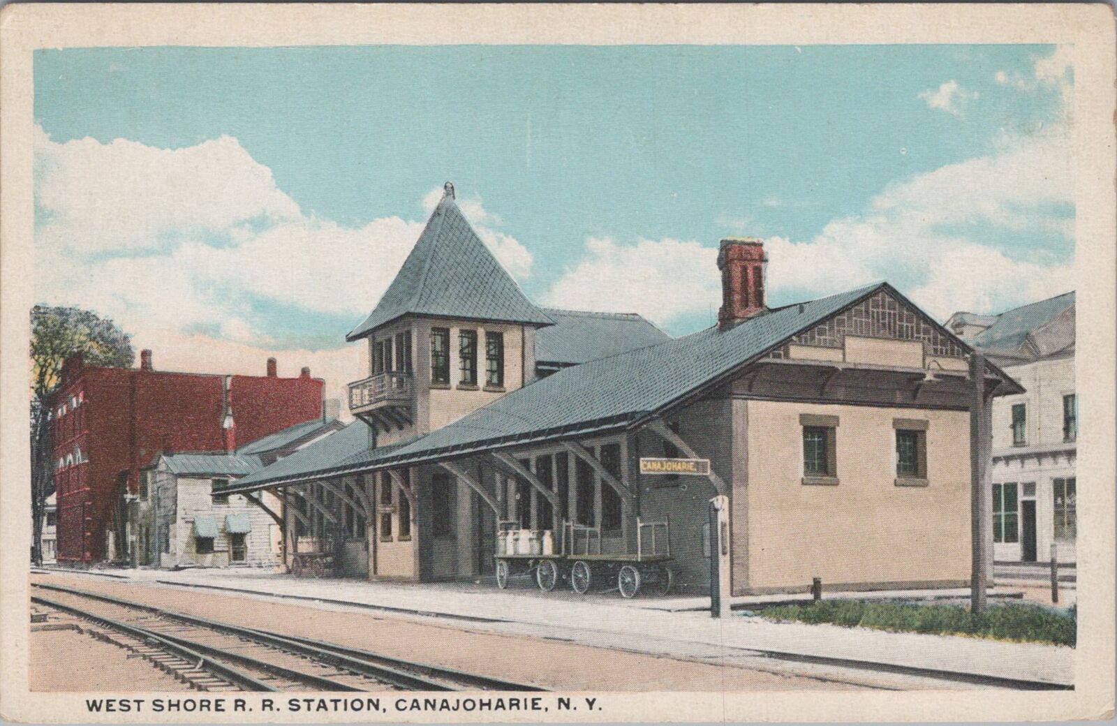 West Shore Railroad Train Station, Railroads Canajoharie New York Postcard