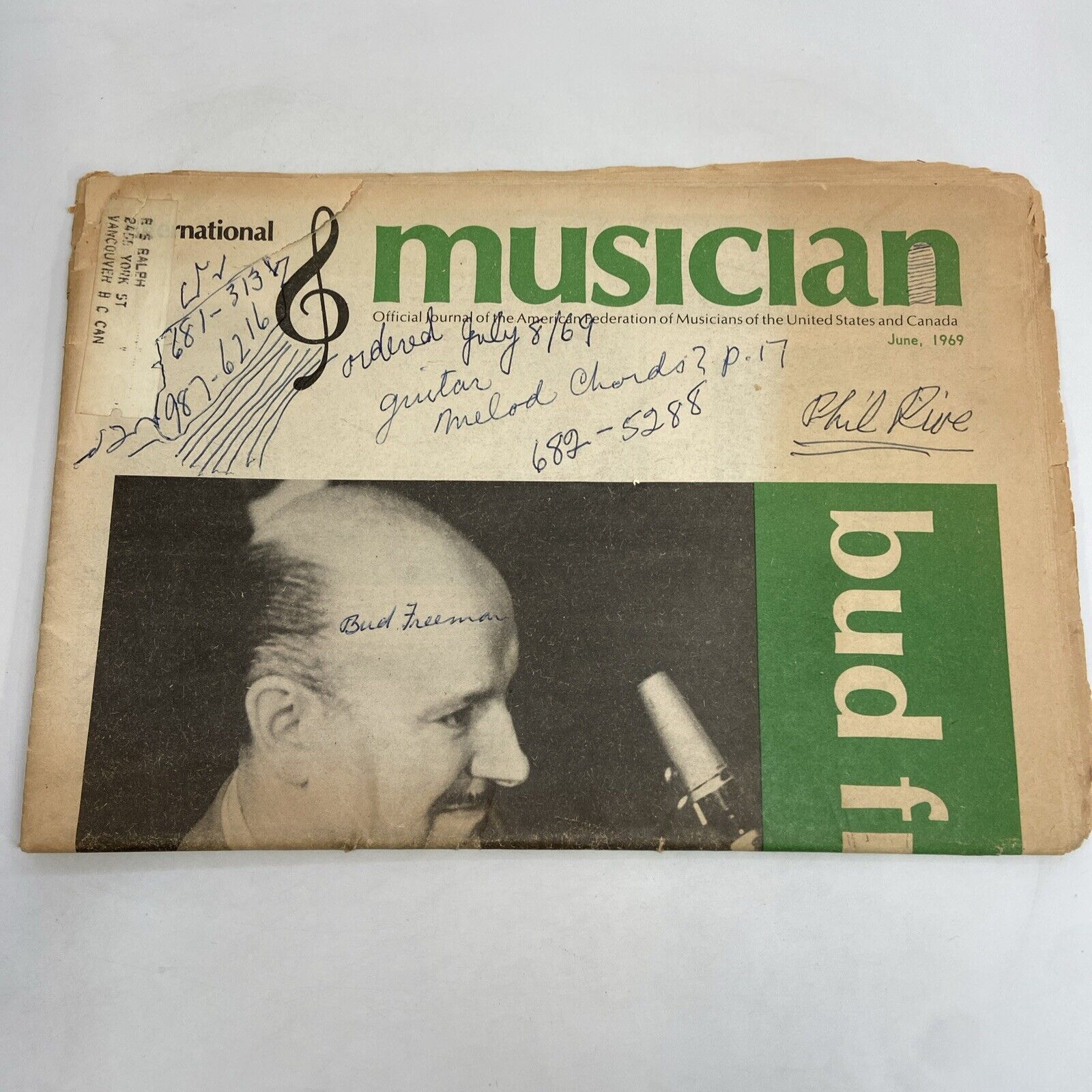 International Musician Newspaper June 1969 Bud Freeman
