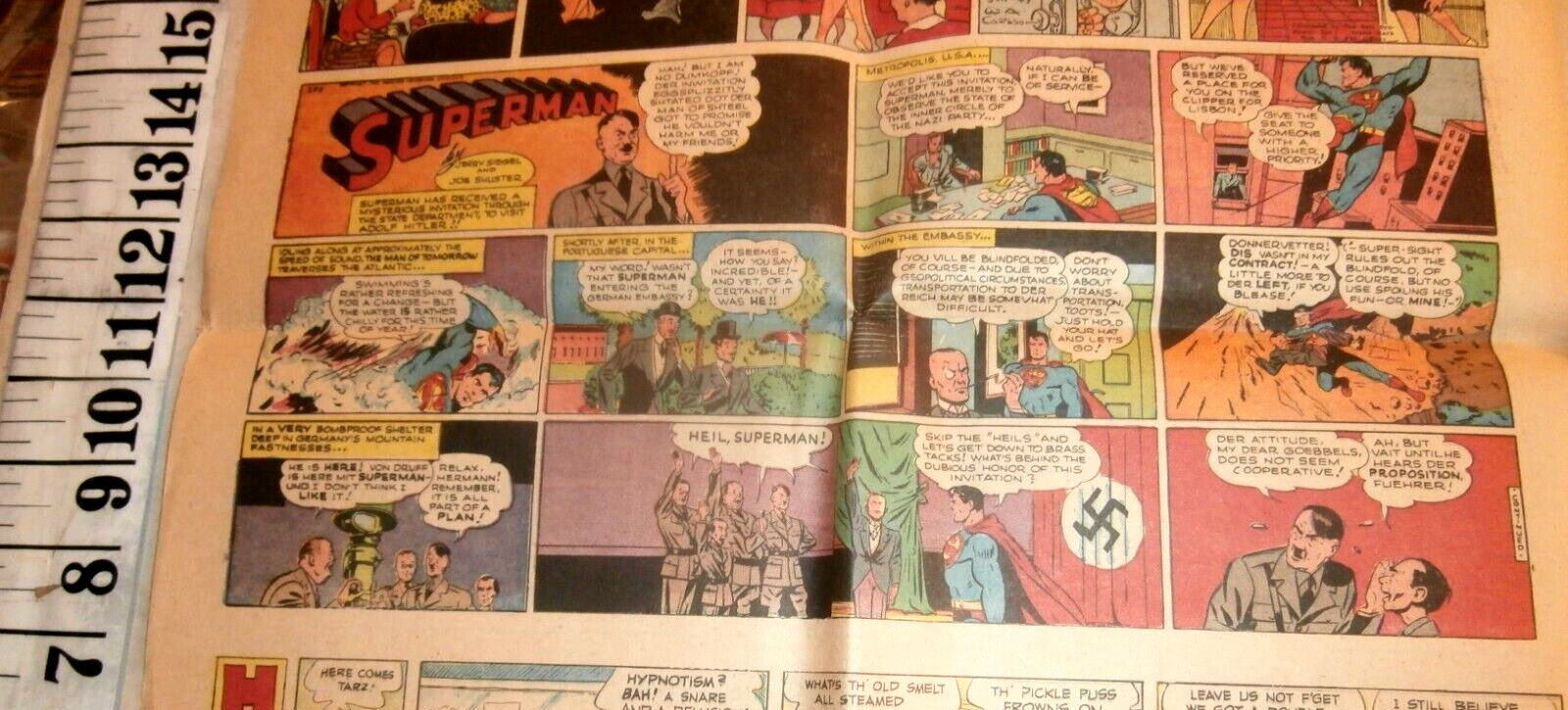 1945 SUPERMAN- HITLER SUNDAY COMIC- COMPLETE SECTION