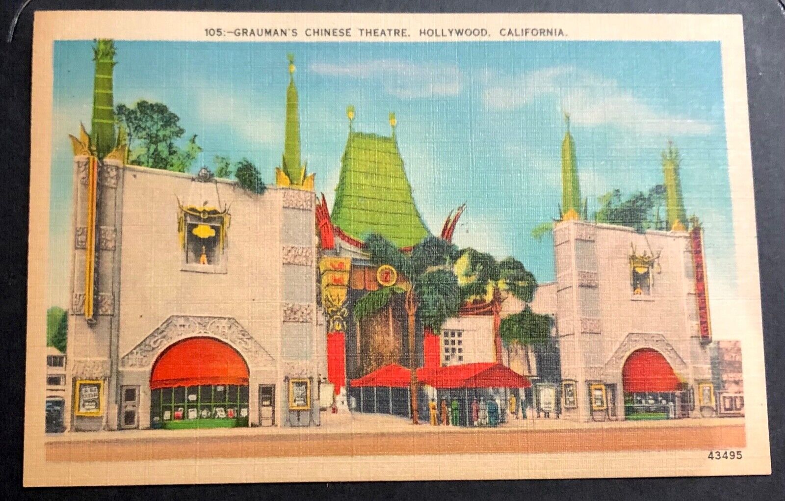 Grauman\'s Chinese Theatre Hollywood California Postcard Vintage