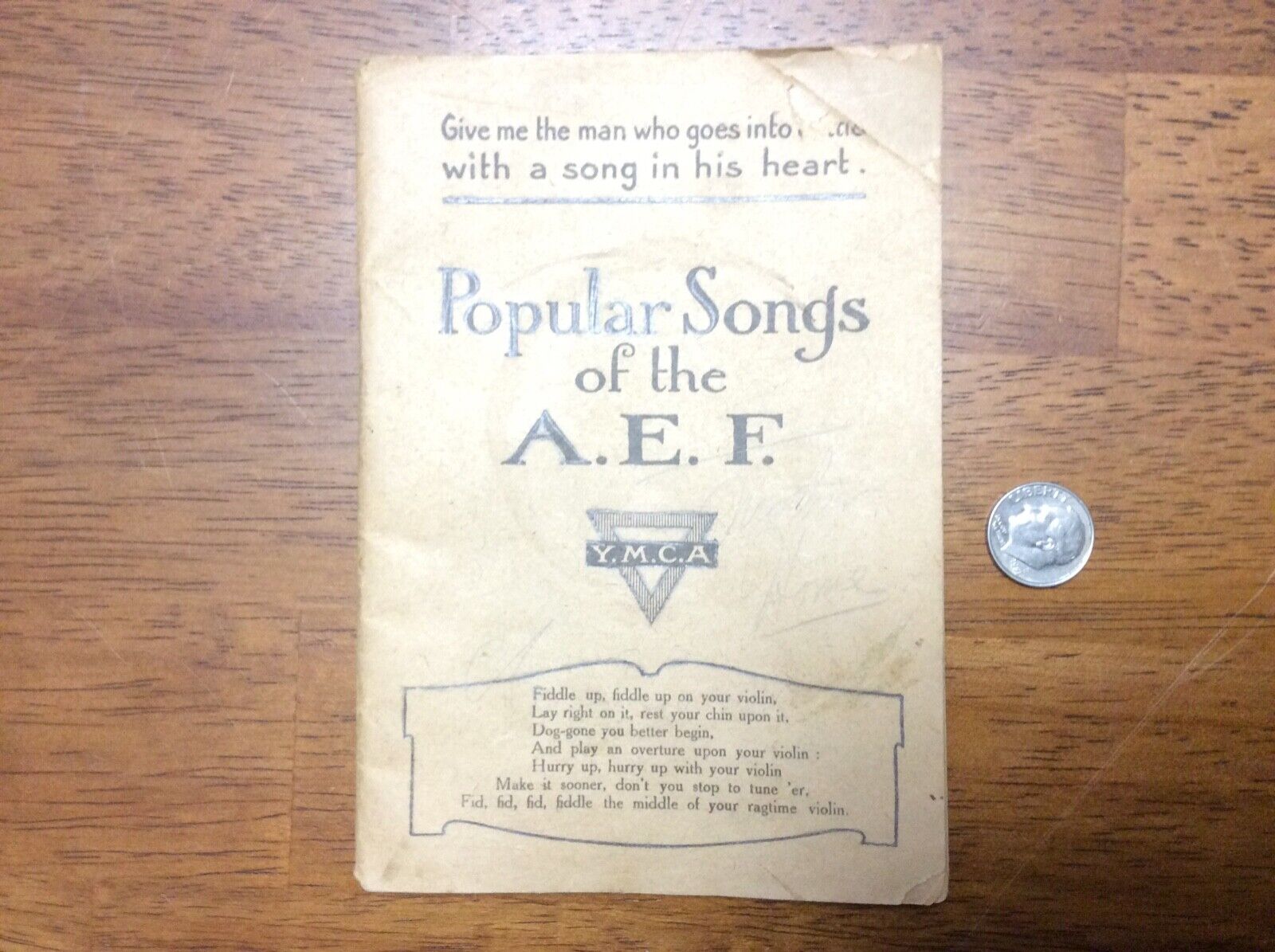 WWI 1918 Paris Popular Songs Of The A.E.F. YMCA Book Booklet Expeditionary Force