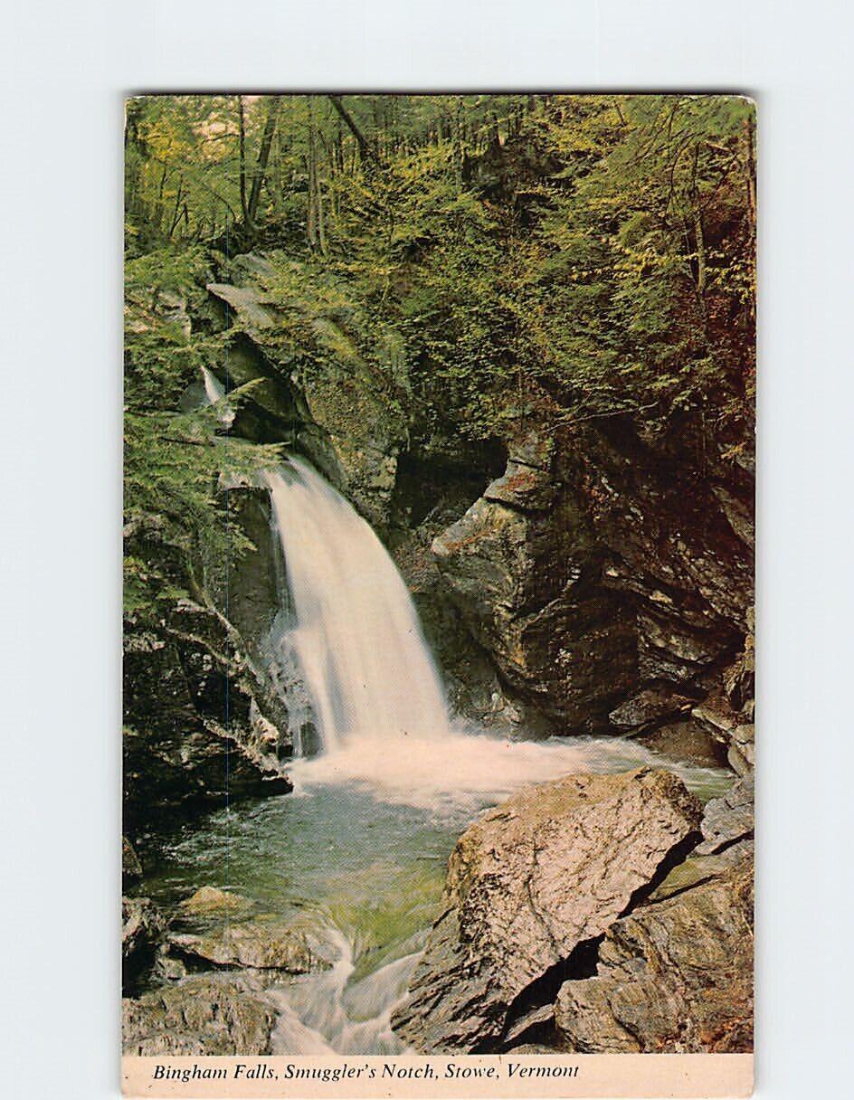 Postcard Bingham Falls Smuggler\'s Notch Stowe Vermont USA