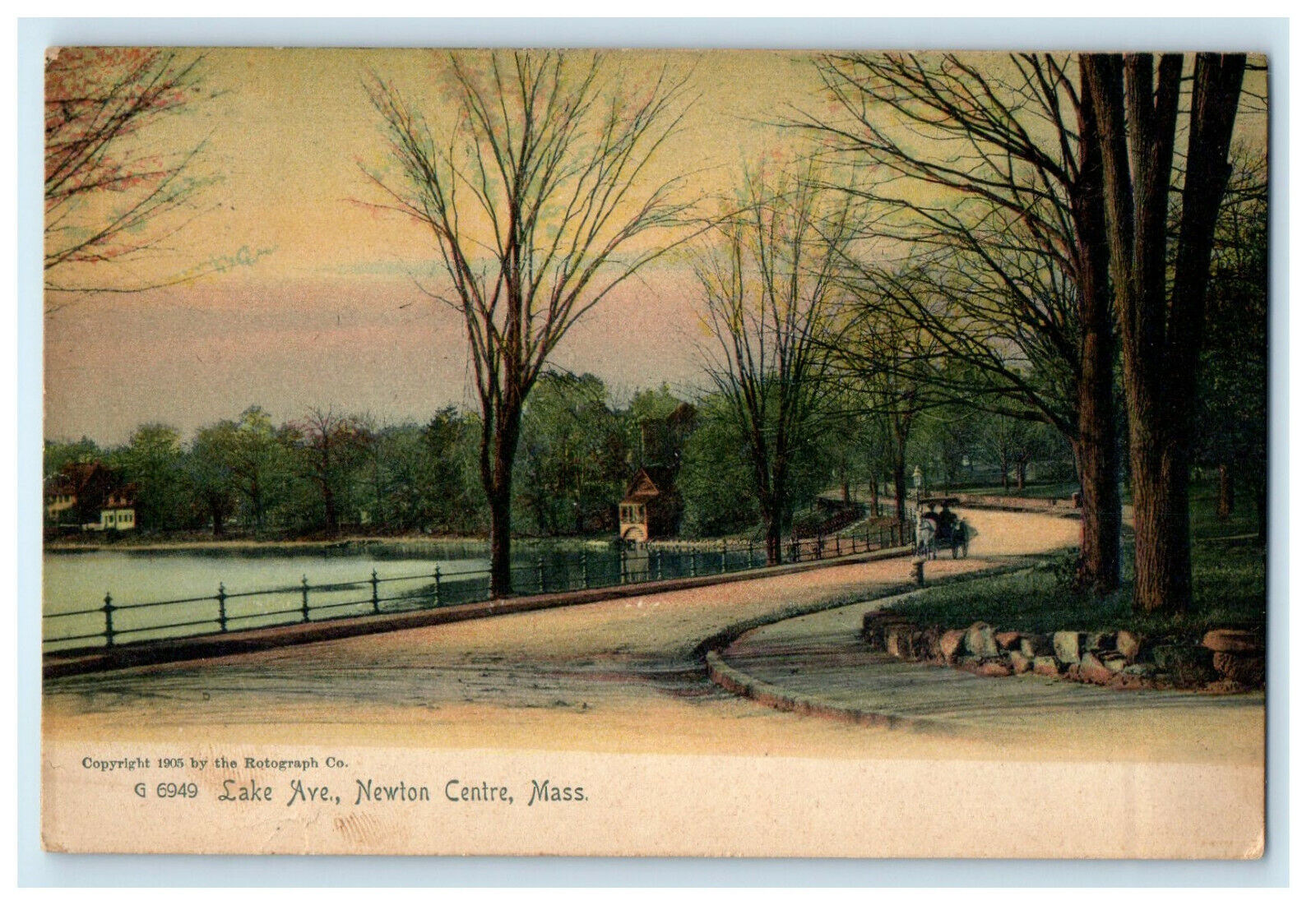 1908 Lake Avenue Newton Center Massachusetts MA Posted Antique Postcard