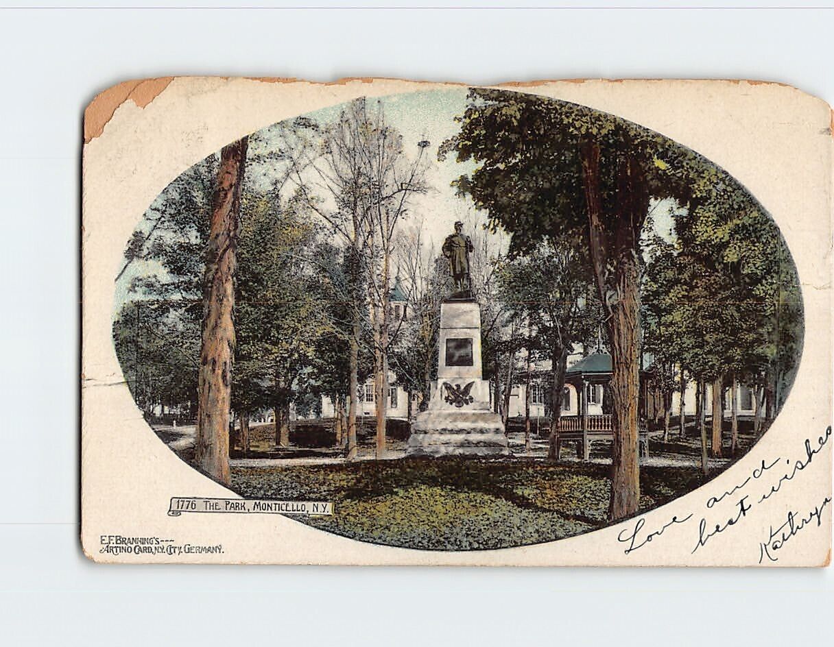 Postcard The Park, Monticello, New York