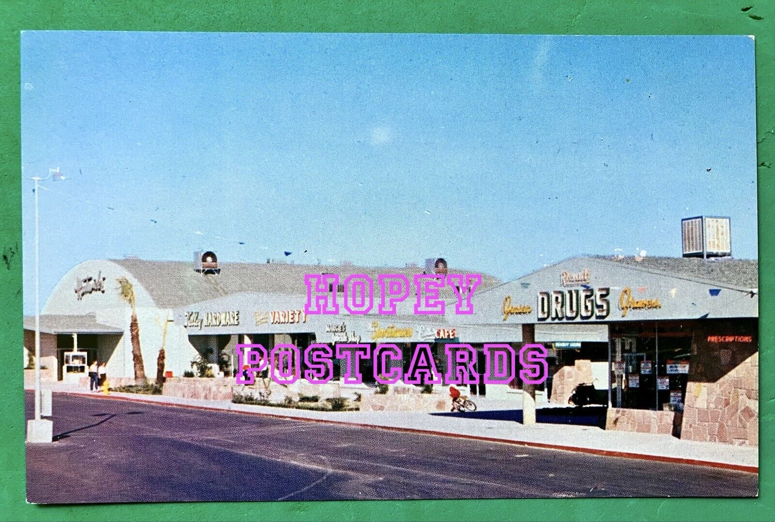 ROUTE 66 ~ VICTORVILLE, CA ~ VICTOR VALLEY SHOPPING CENTER ~ postcard ~ 1950s