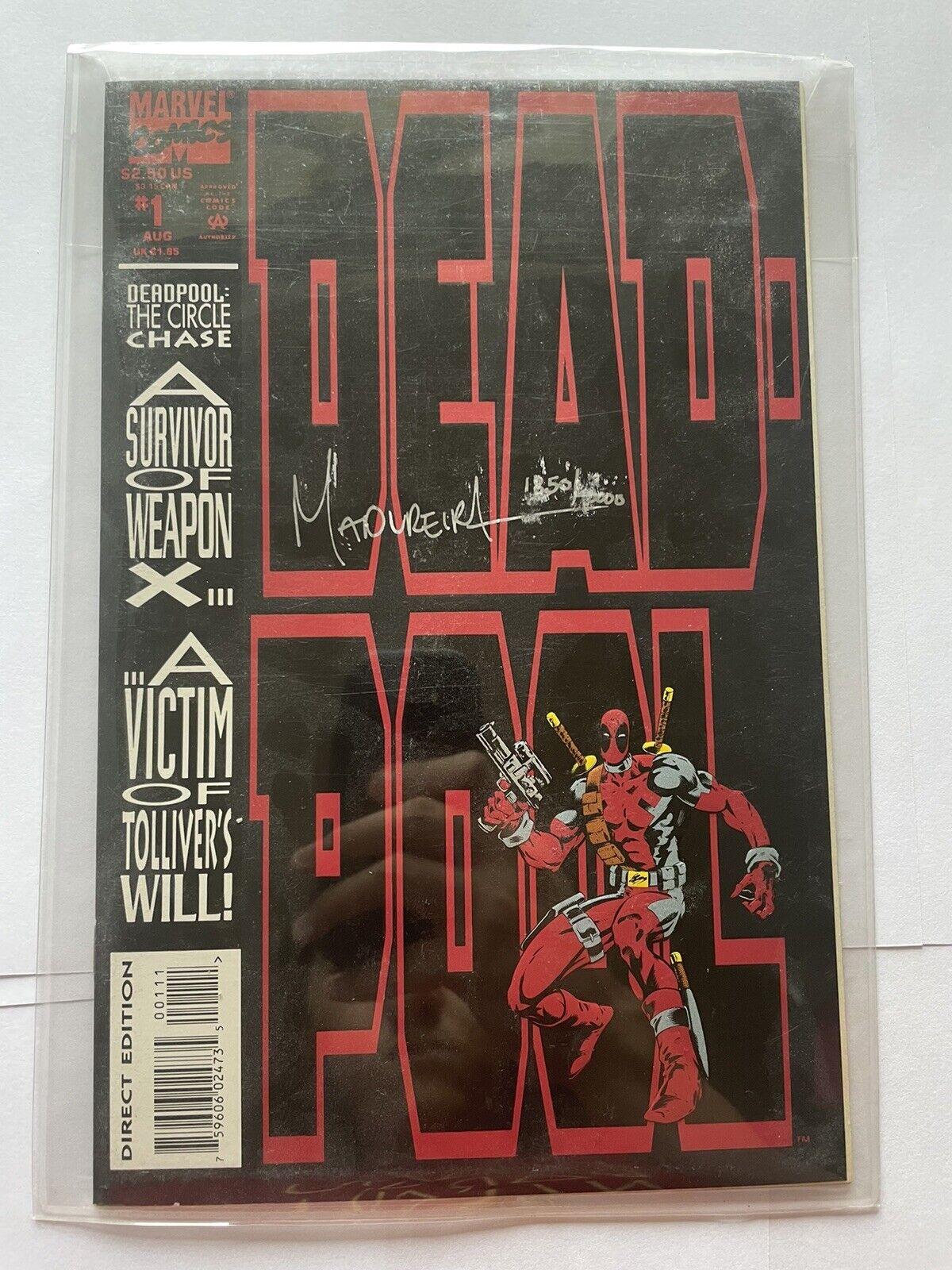 Deadpool The Circle Chase #1 Signed By Joe Madureira DF Dynamic Forces COA Movie