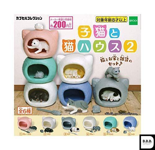 Epoch kitten and cat house 2 Gashapon 6 set complete mini figure Capsule toys