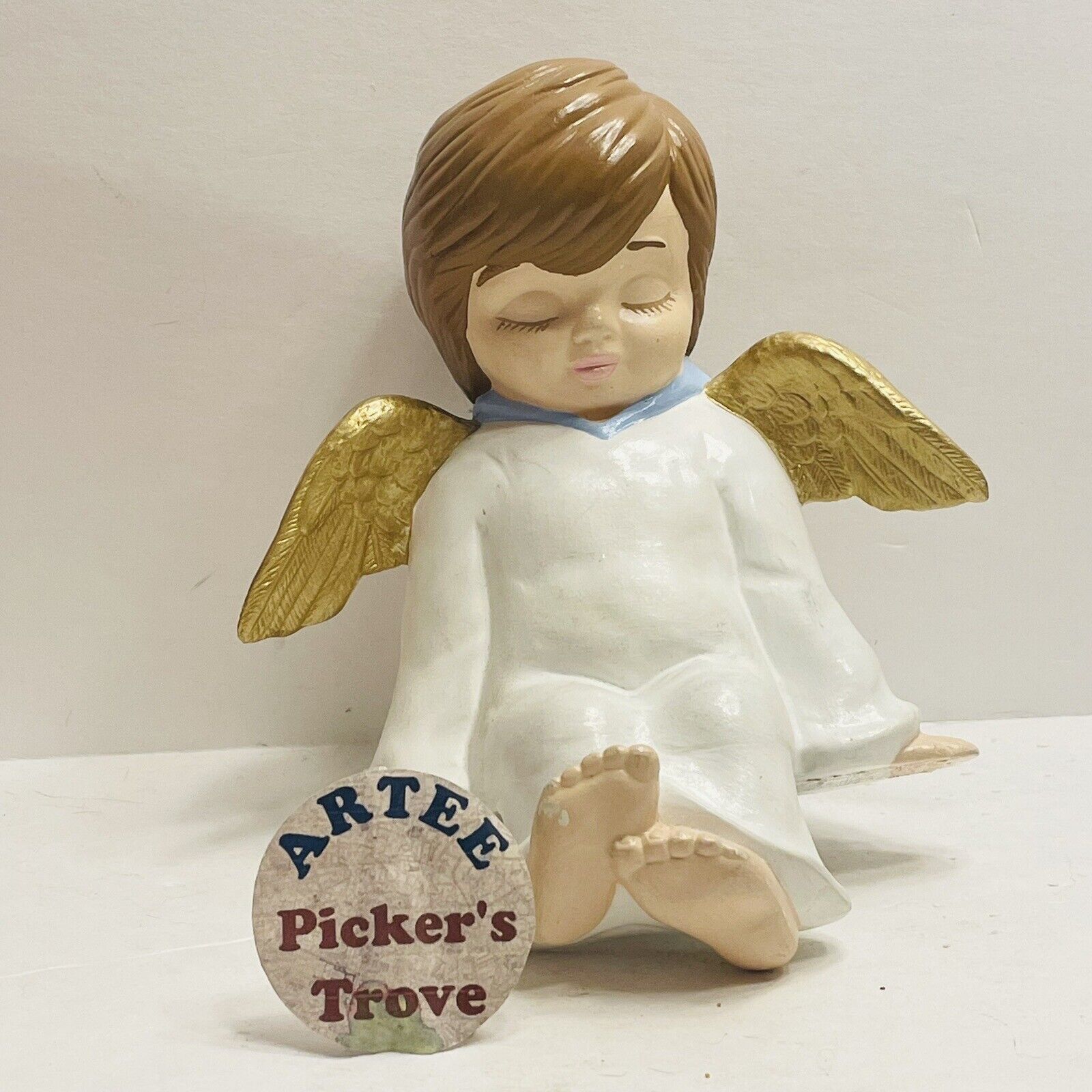Angel Boy Shelf Sitter Sitting Ceramic Vintage