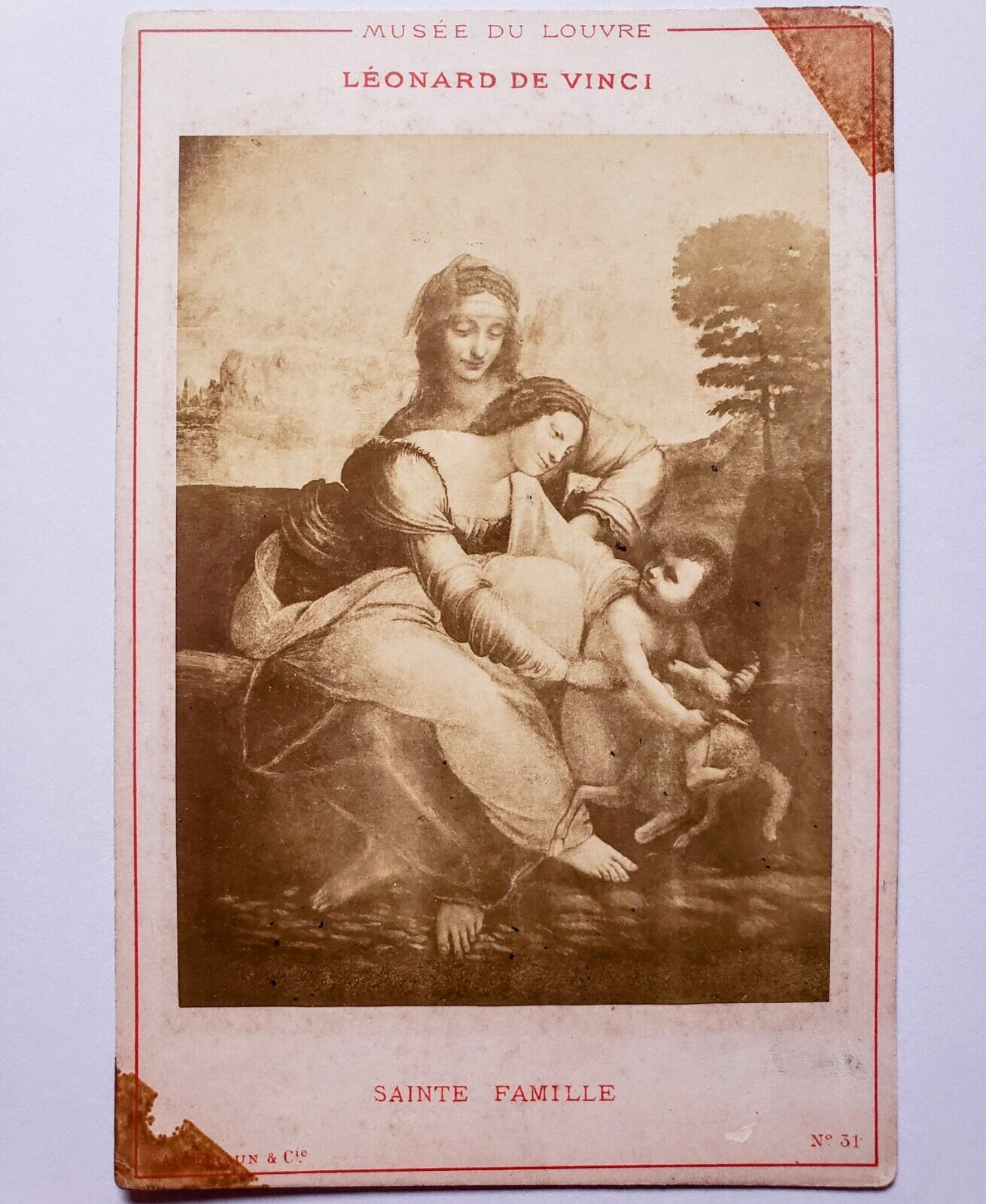 AD. Braun Circa 1860's Leonardo Da Vinci's Family Saint Photograph Cabinet Card