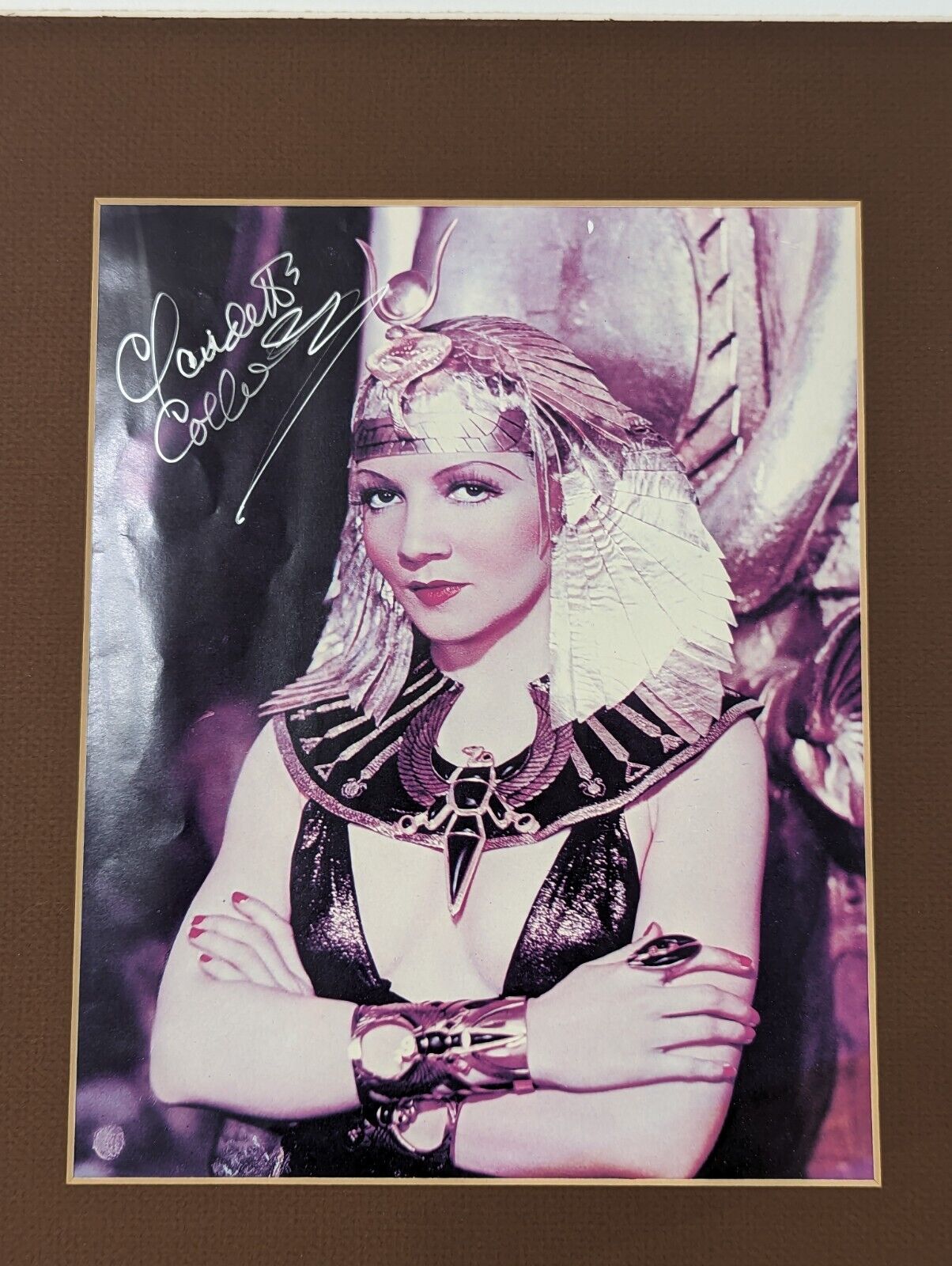 CLAUDETTE COLBERT Hand Signed Autograph of Cleopatra Print