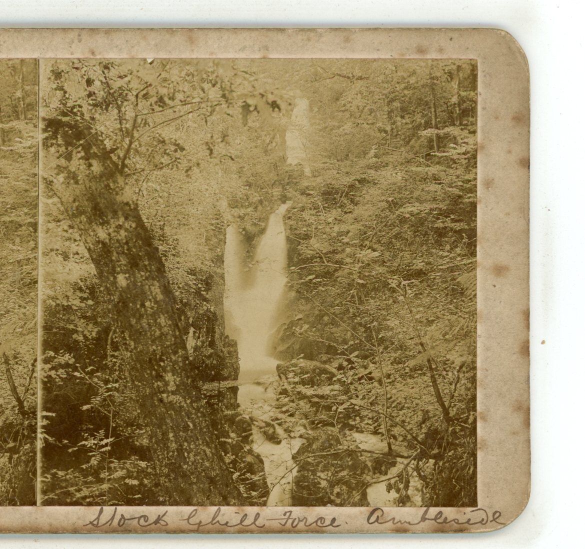 Stock Ghyll Force Ambleside England Stereoview