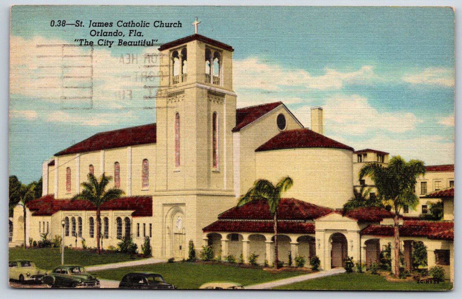 Postcard St. James Catholic Church, Orlando, Florida Posted 1953