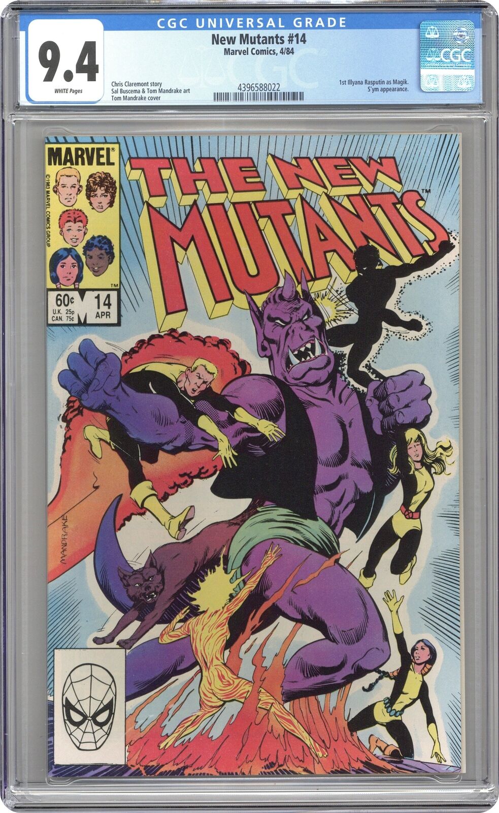 New Mutants #14D CGC 9.4 1984 4396588022 1st app. Magik