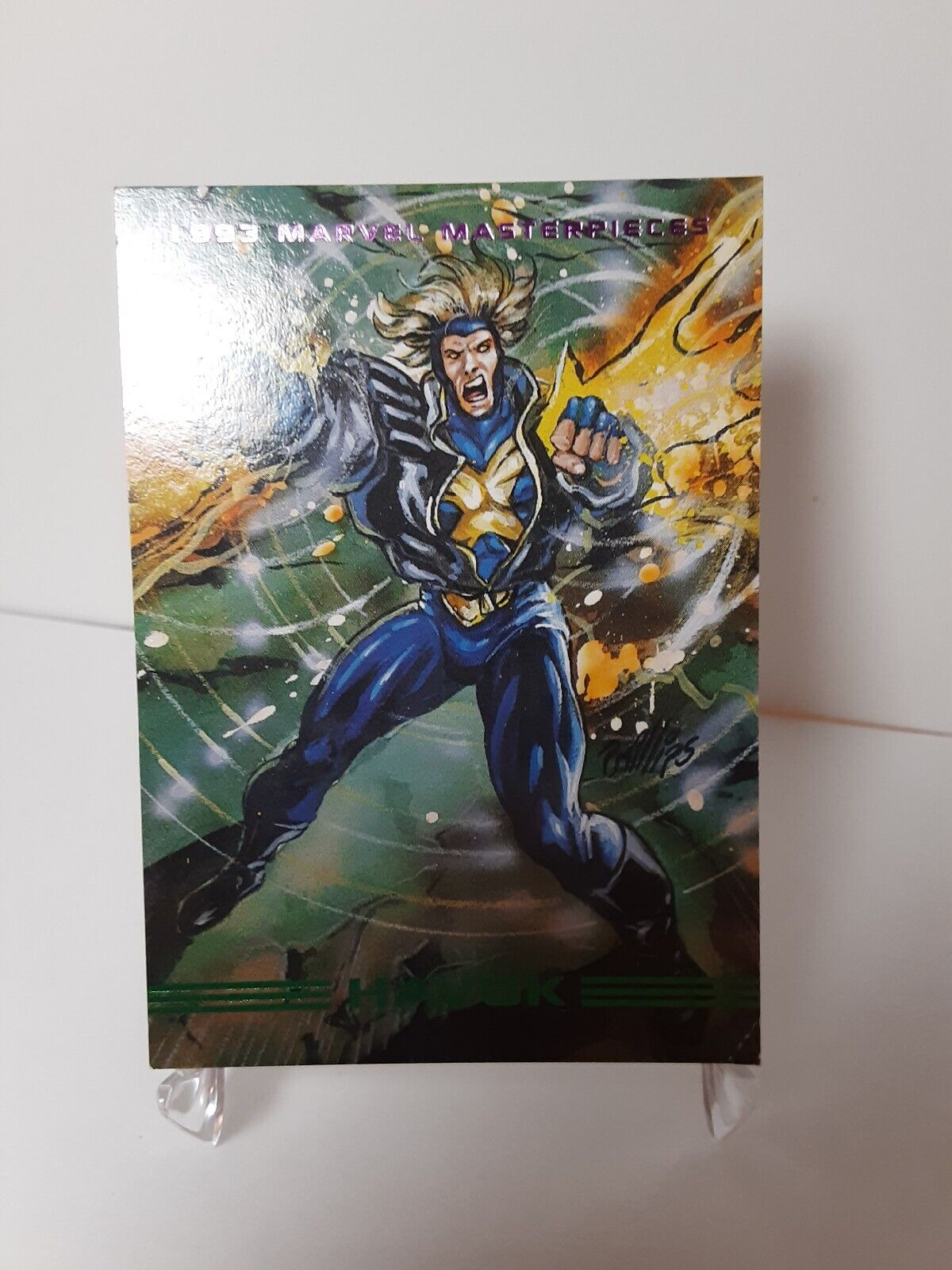 1993 Marvel Masterpieces #84 HAVOK Base Trading Card X-Men DAMAGED