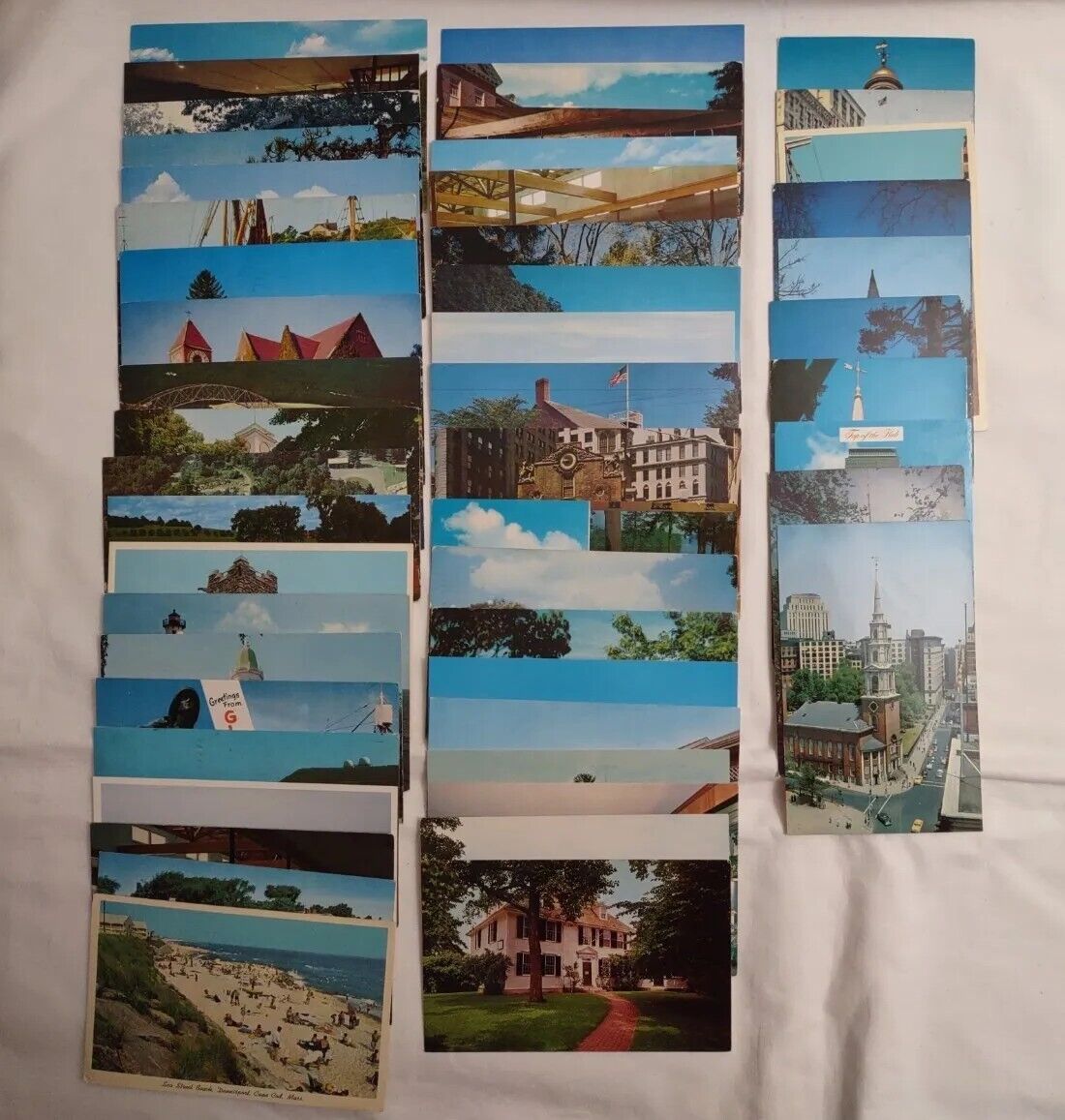 Vintage Lot Of 50 Massachusetts Chrome Postcards Views