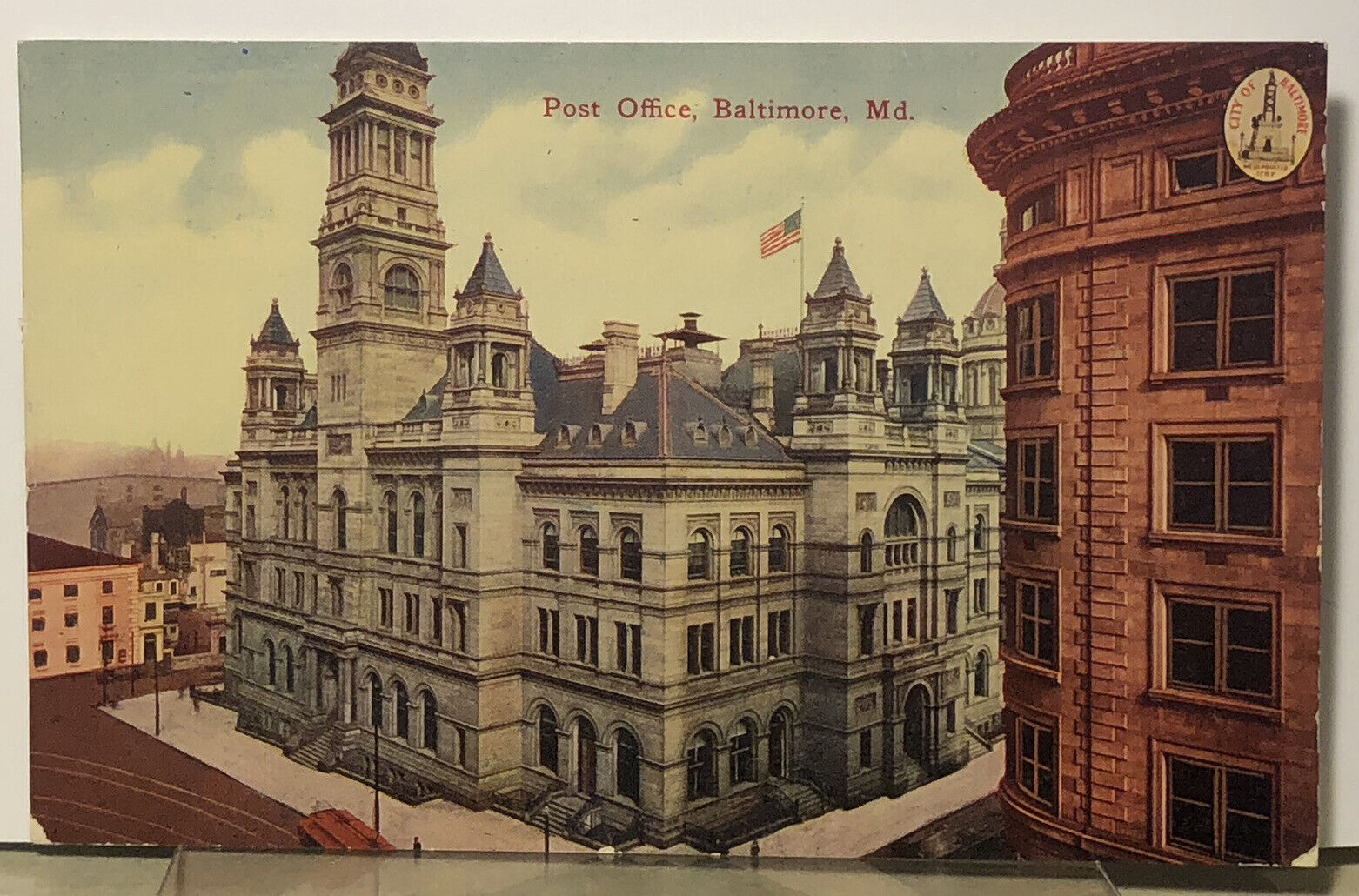 Postcard 1913 Baltimore,MD Post Office Building Maryland F.M. Kirby & Co.