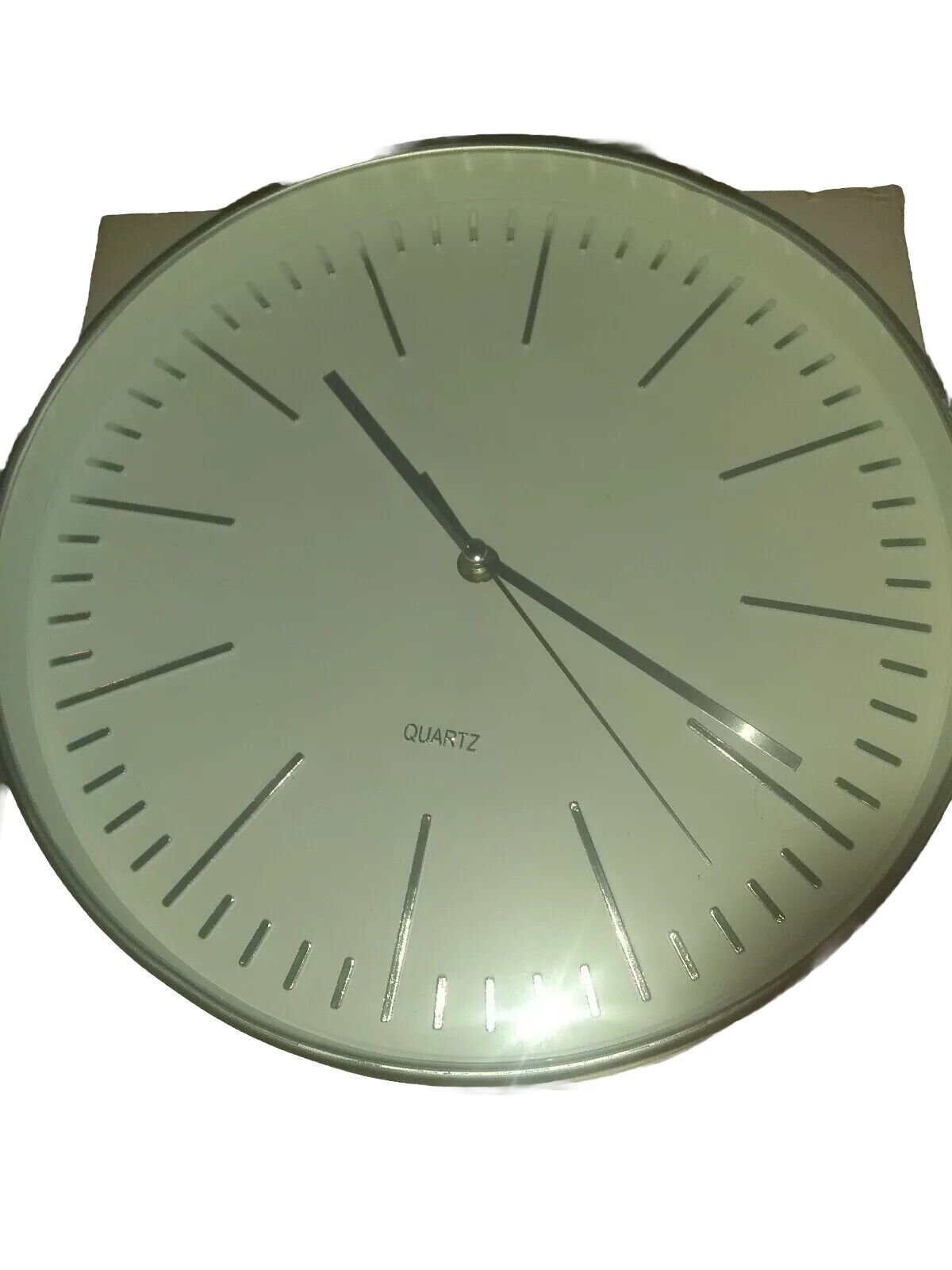 WHW Whole House Worlds Bright White Quartz Modern Wall Clock New Made in Germany