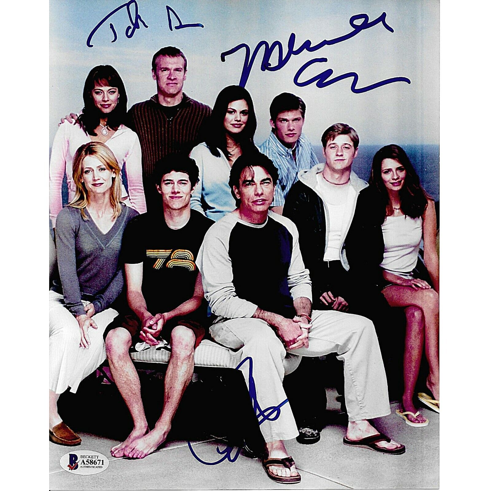 The O.C. Signed 8x10 Cast Photo Melinda Clarke +2 Beckett Certified Autograph OC