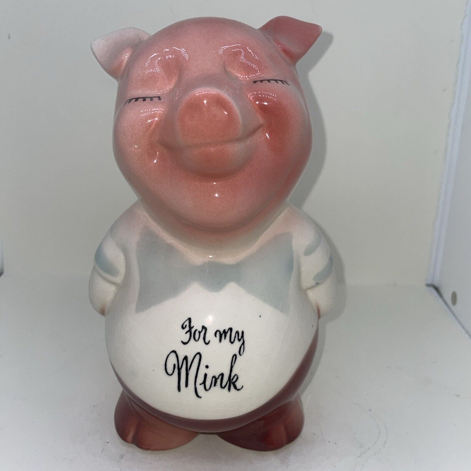Royal Copley Pig Bank ‘For My Mink’ 8”